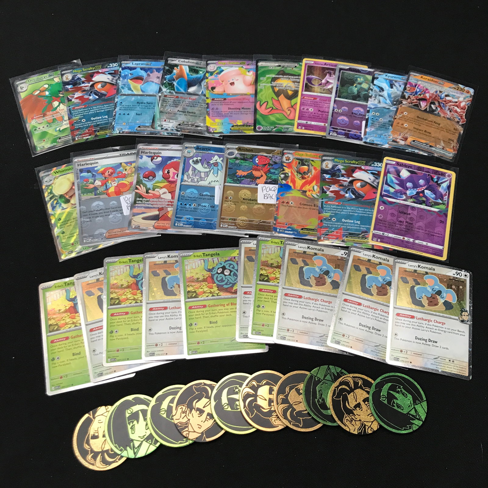 LOT OF LOOSE POKEMON TCG TRADING CARDS AND COINS: Prices are in Canadian dollars