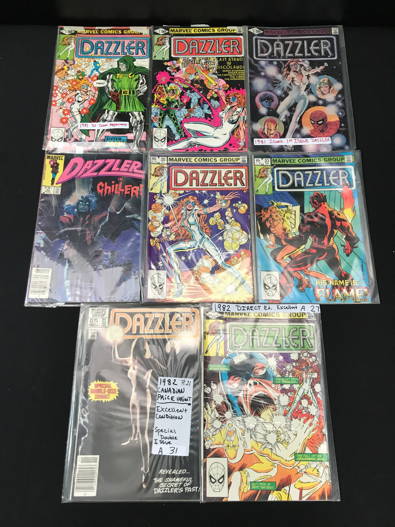 LOT OF 8 DAZZLER COMICS - MARVEL COMICS (1 of 1)