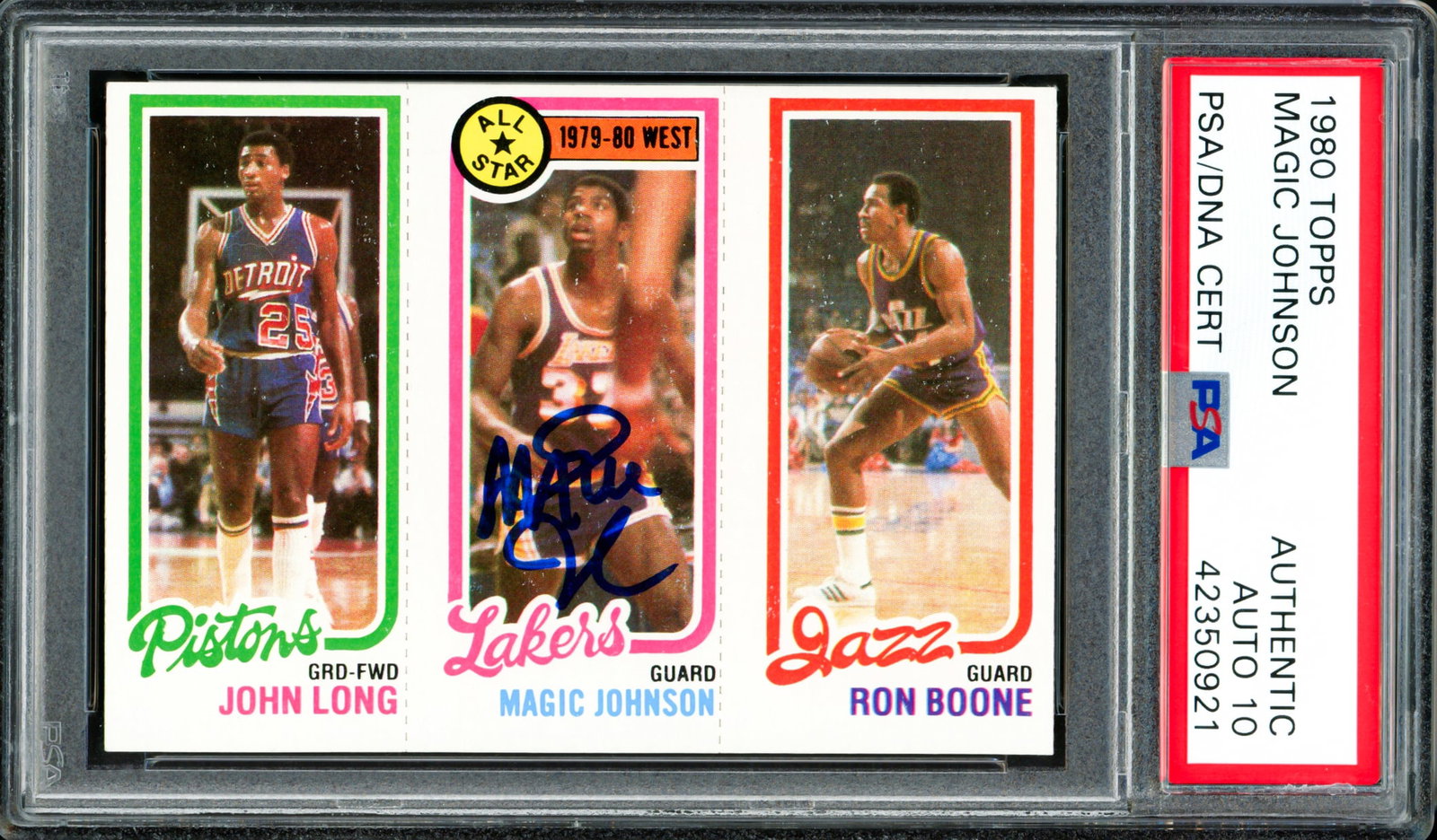 1980 TOPPS MAGIC JOHNSON SIGNED ROOKIE CARD - PSA ENCAPSULATED GRADE 10: Prices are in Canadian dollars