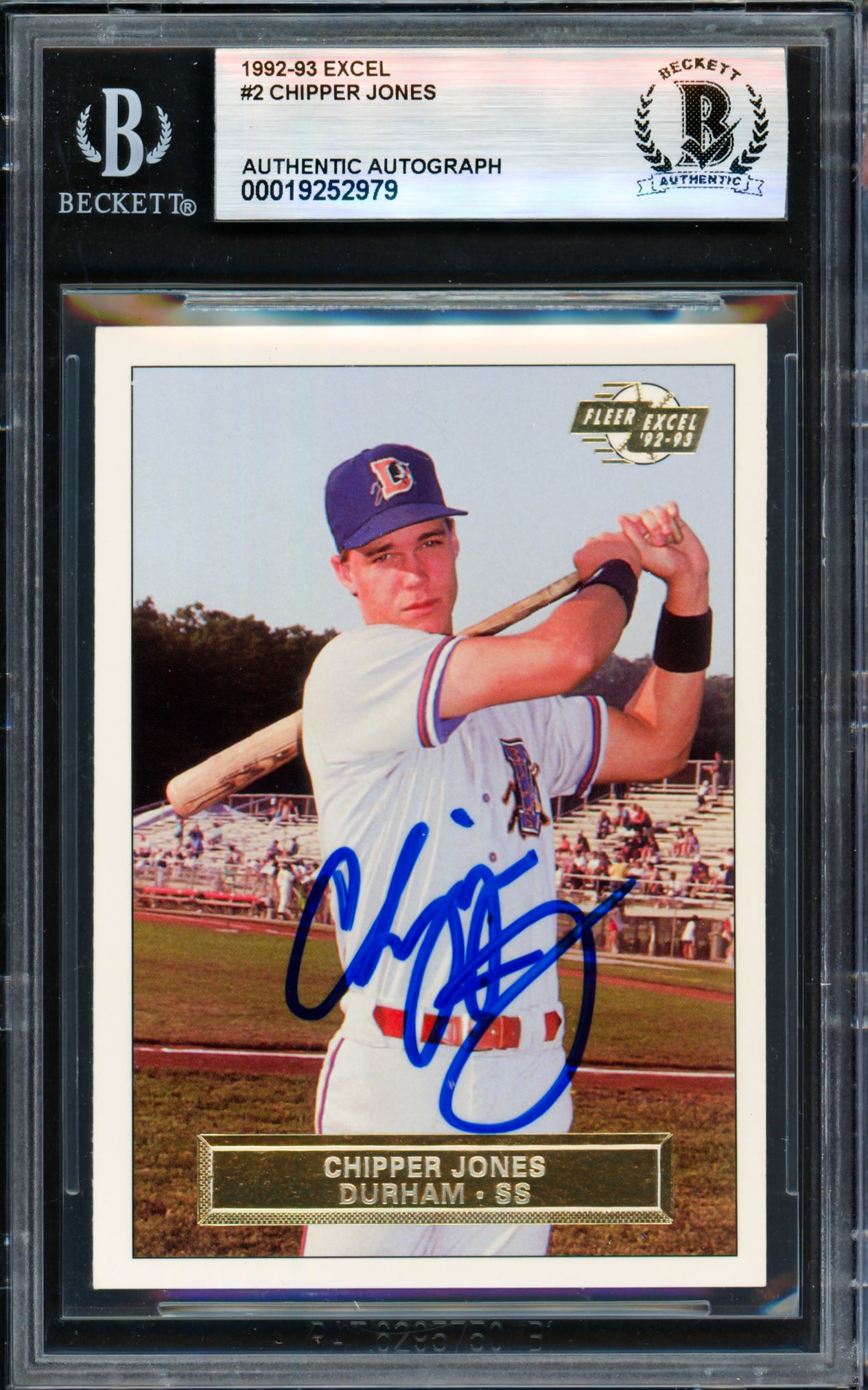 1992-3 EXCEL CHIPPER JONES SIGNED TRADING CARD - BECKETT ENCAPSULATED: Prices are in Canadian dollars