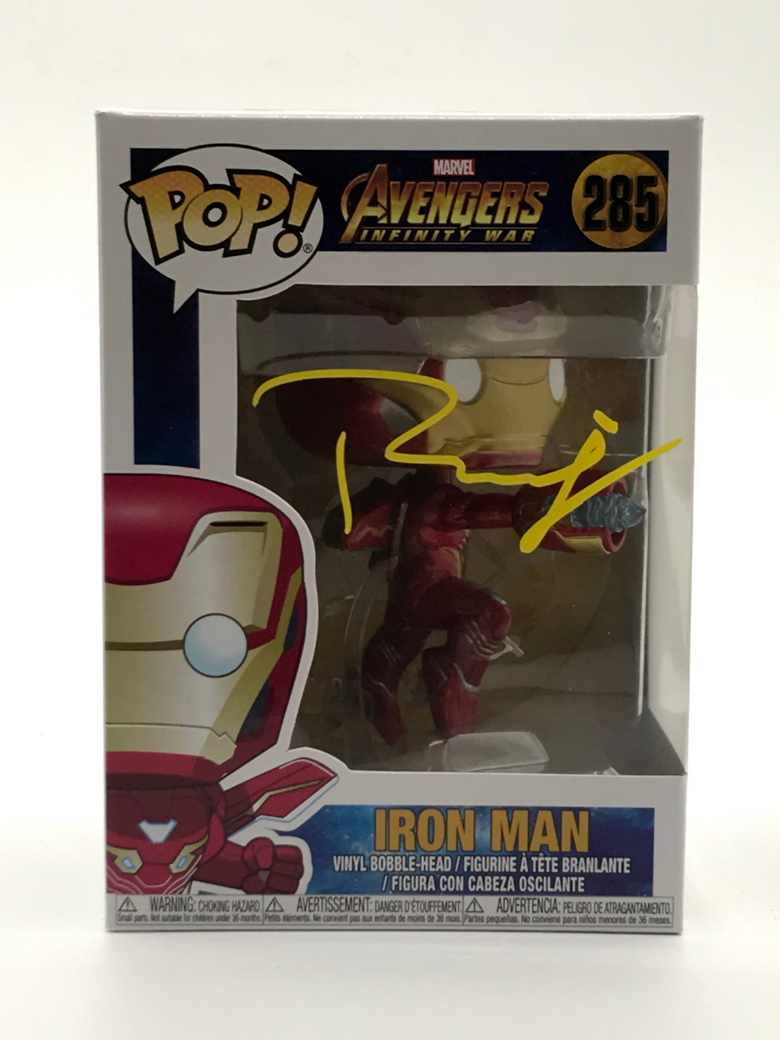 ROBERT DOWNEY JNR SIGNED IRON MAN FUNKO POP - KB COA: Prices are in Canadian dollars