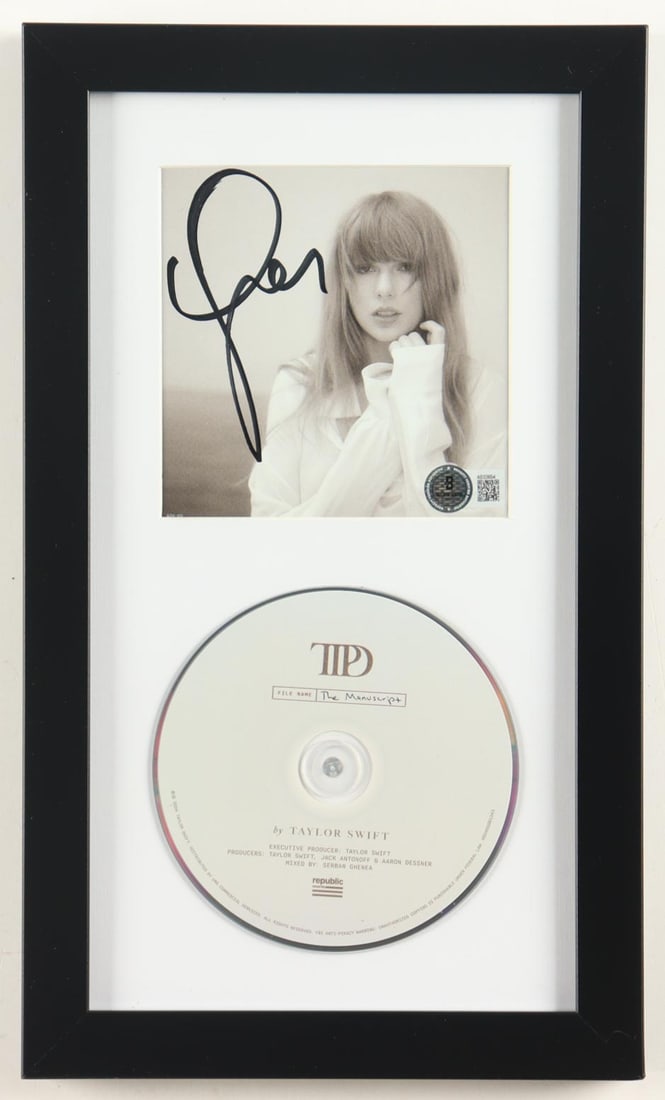 TAYLOR SWIFT SIGNED AND FRAMED CD SLEEVE PRESENTATION PIECE - BECKETT COA: Prices are in Canadian dollars
