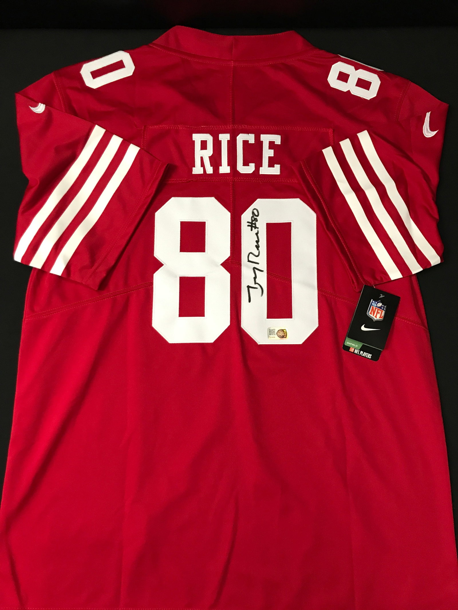 JERRY RICE SIGNED SAN FRANCISCO 49ERS CUSTOM JERSEY - ELITE COA: Prices are in Canadian dollars