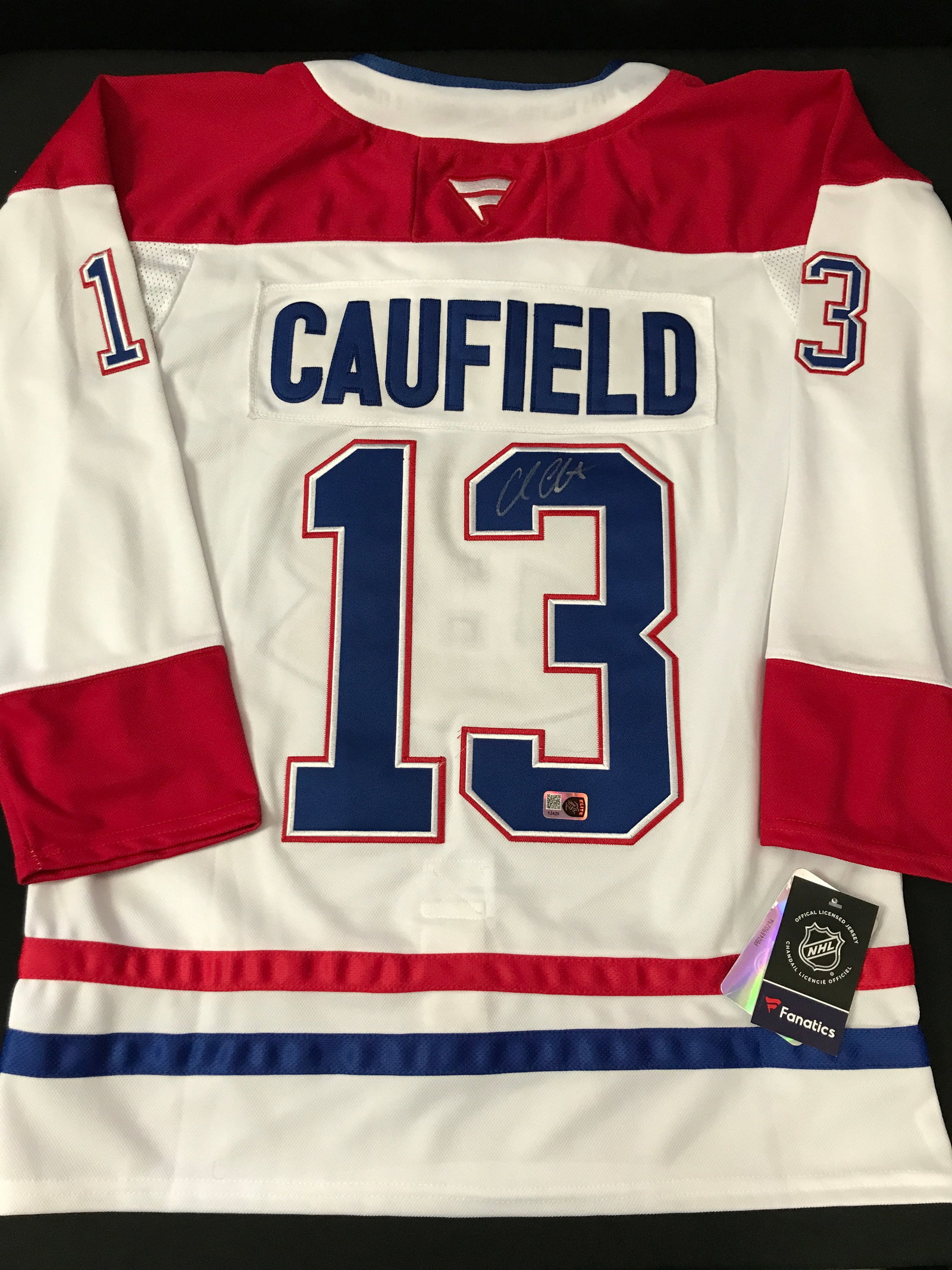 COLE CAULFIELD SIGNED MONTREAL CANADIENS CUSTOM JERSEY - ELITE COA: Prices are in Canadian dollars