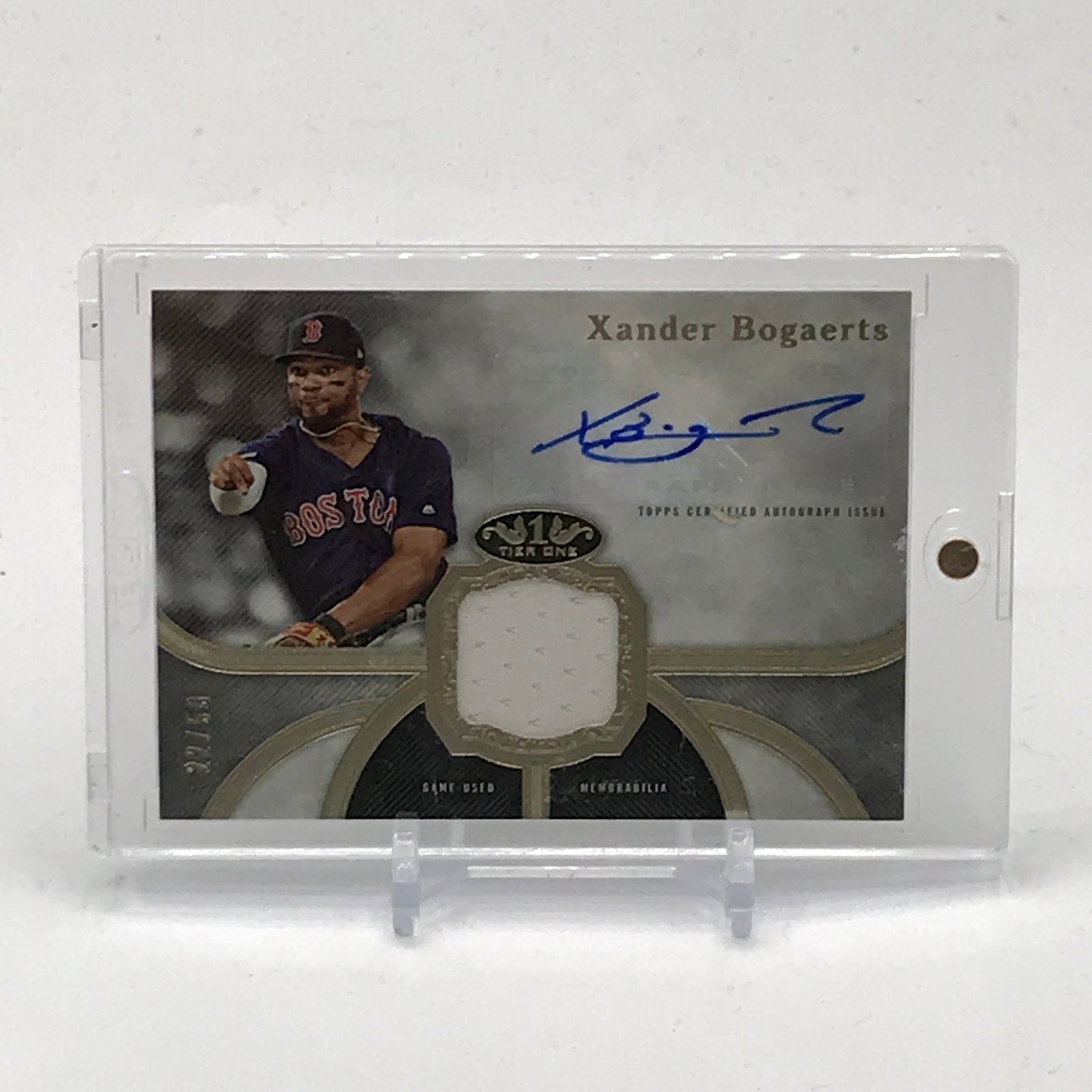 2020 TOPPS TIER ONE BASEBALL XANDER BOGAERTS SIGNED PATCH TRADING CARD 22/50 (1 of 2)