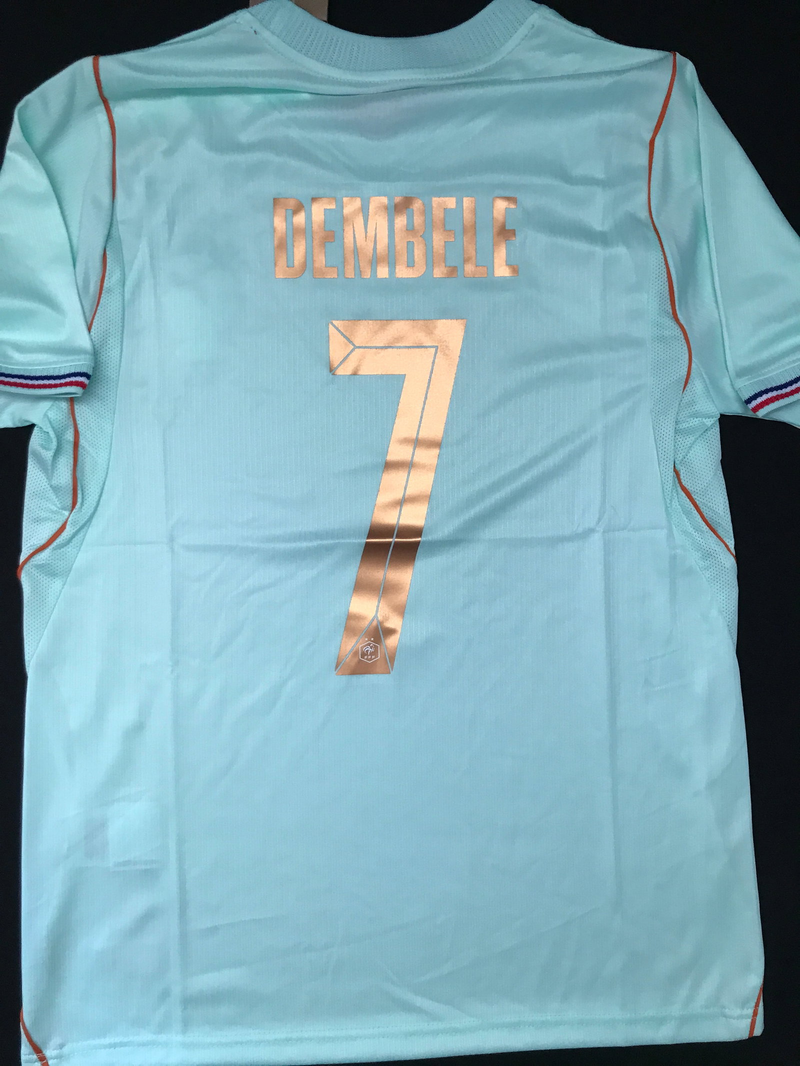 NEW WITH TAGS DEMBELE FRANCE SOCCER JERSEY: Prices are in Canadian dollars