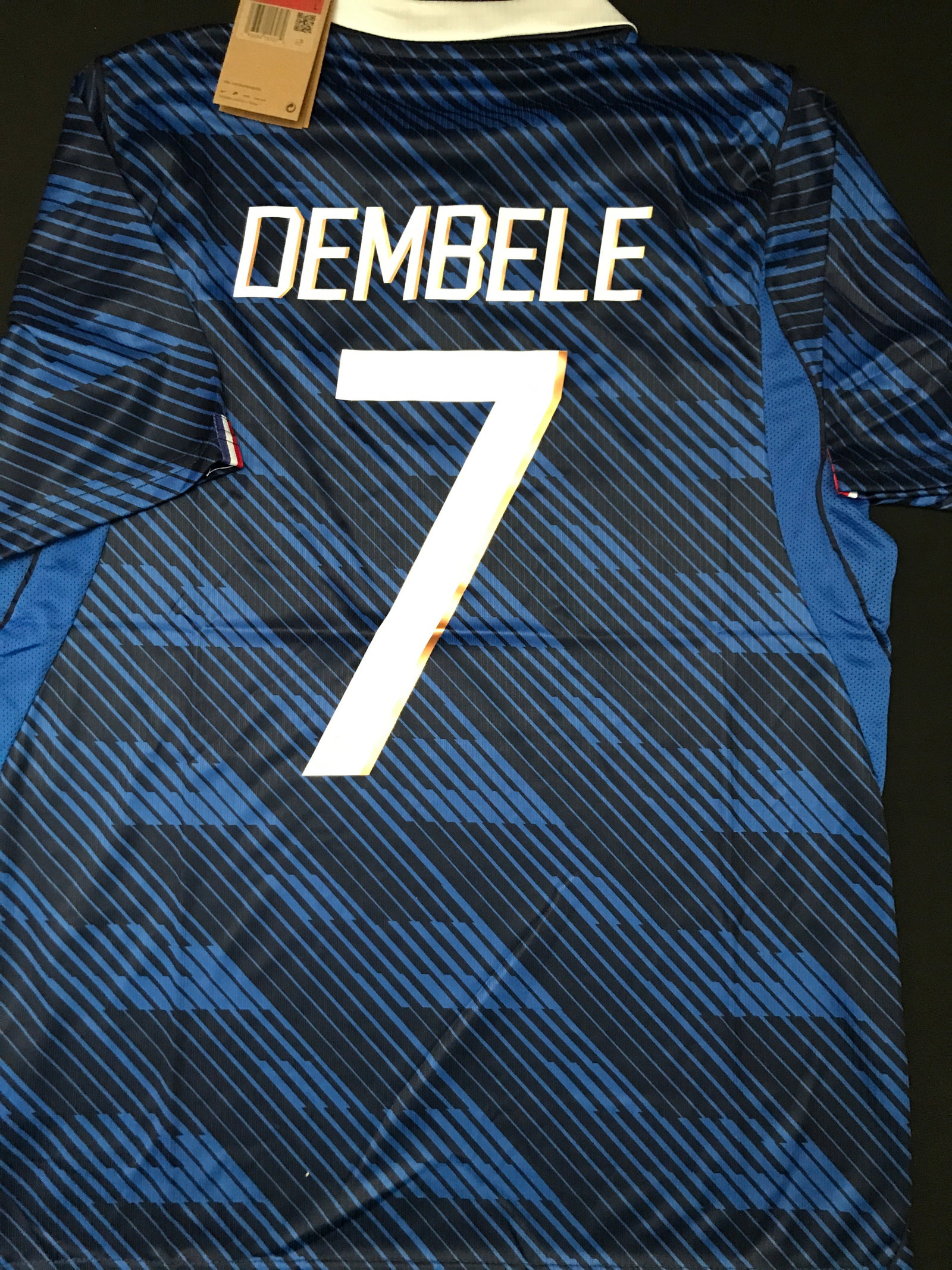 NEW WITH TAGS OUSMANE DEMBELE FRANCE SOCCER JERSEY: Prices are in Canadian dollars