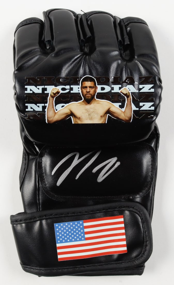 NAT DIAZ SIGNED UFC FIGHT GLOVE - BECKETT COA: Prices are in Canadian dollars