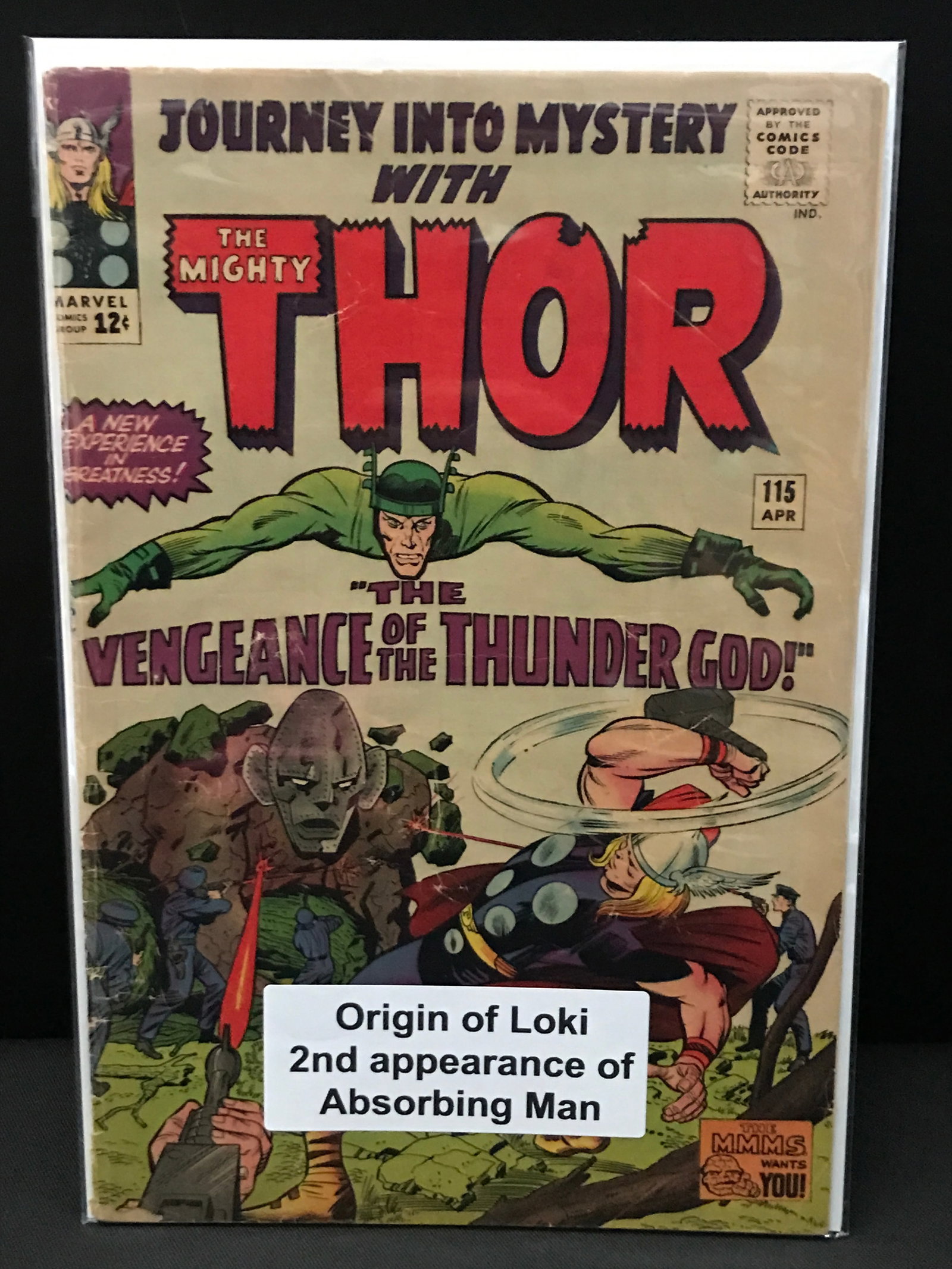 JOURNEY INTO MYSTERY #115 ORIGIN OF LOKI - MARVEL COMICS: Prices are in Canadian dollars