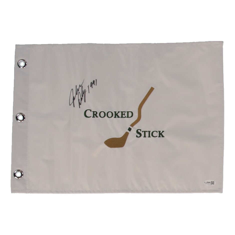 John Daly Signed Crooked Stick Golf Pin Flag Inscribed "1991" - JSA Coa: Prices are in Canadian dollars
