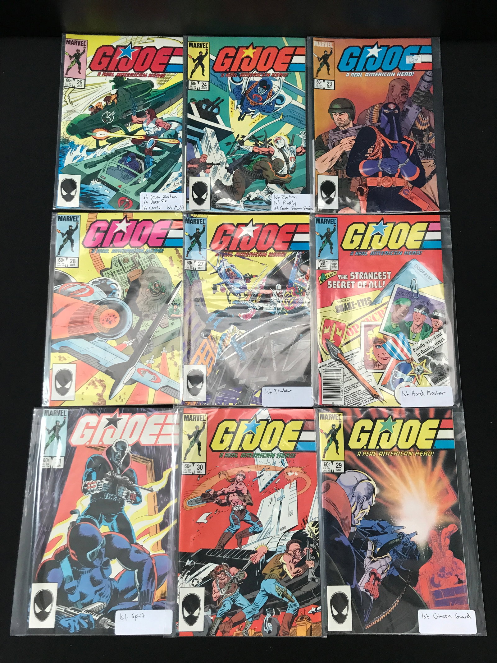 LOT OF 9 G.I. JOE COMICS - MARVEL COMICS: Prices are in Canadian dollars