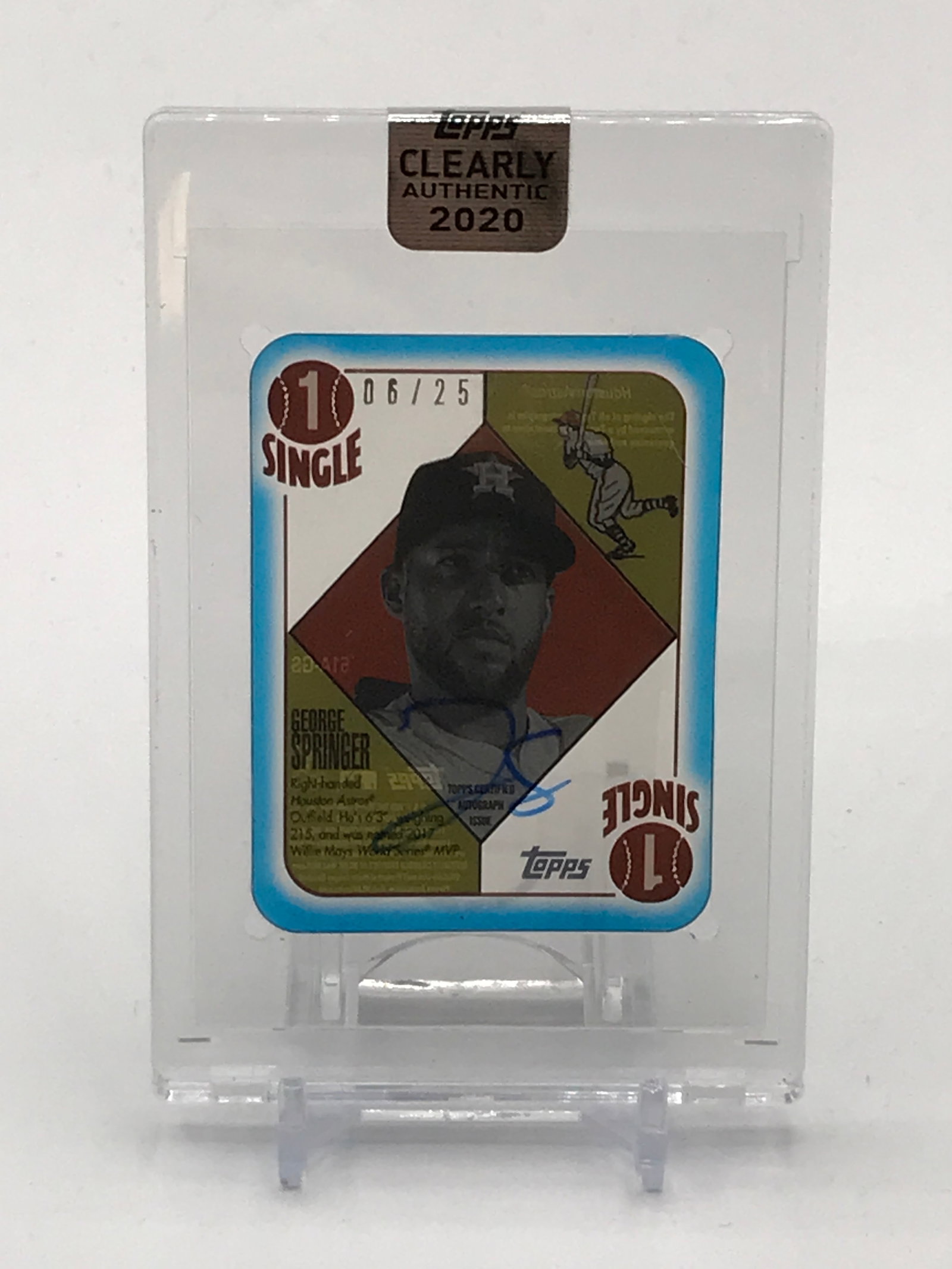 2020 TOPPS CLEARLY GEORGE SPRINGER SIGNED CLEAR ACITATE 6/25: Prices are in Canadian dollars