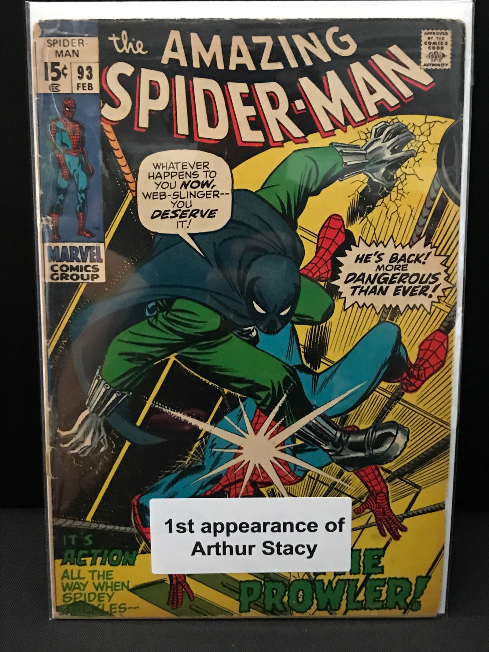 THE AMAZING SPIDERMAN #93 1ST APP ARTHUR STACY - MARVEL COMICS: Prices are in Canadian dollars