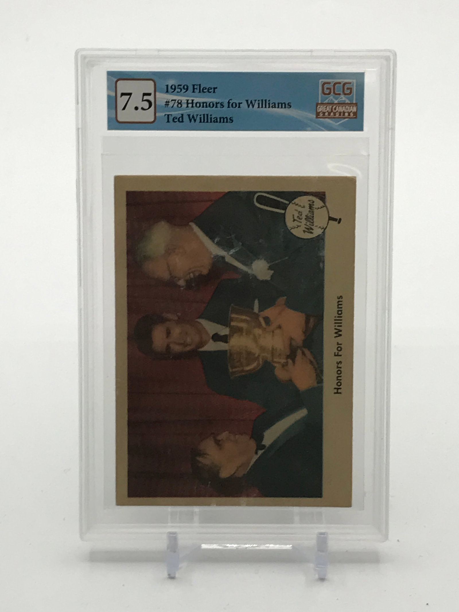 1959 FLEER #78 HONORS FOR WILLIAMS TED WILLIAMS TRADING CARD - GCG GRADE 7.5 (1 of 2)