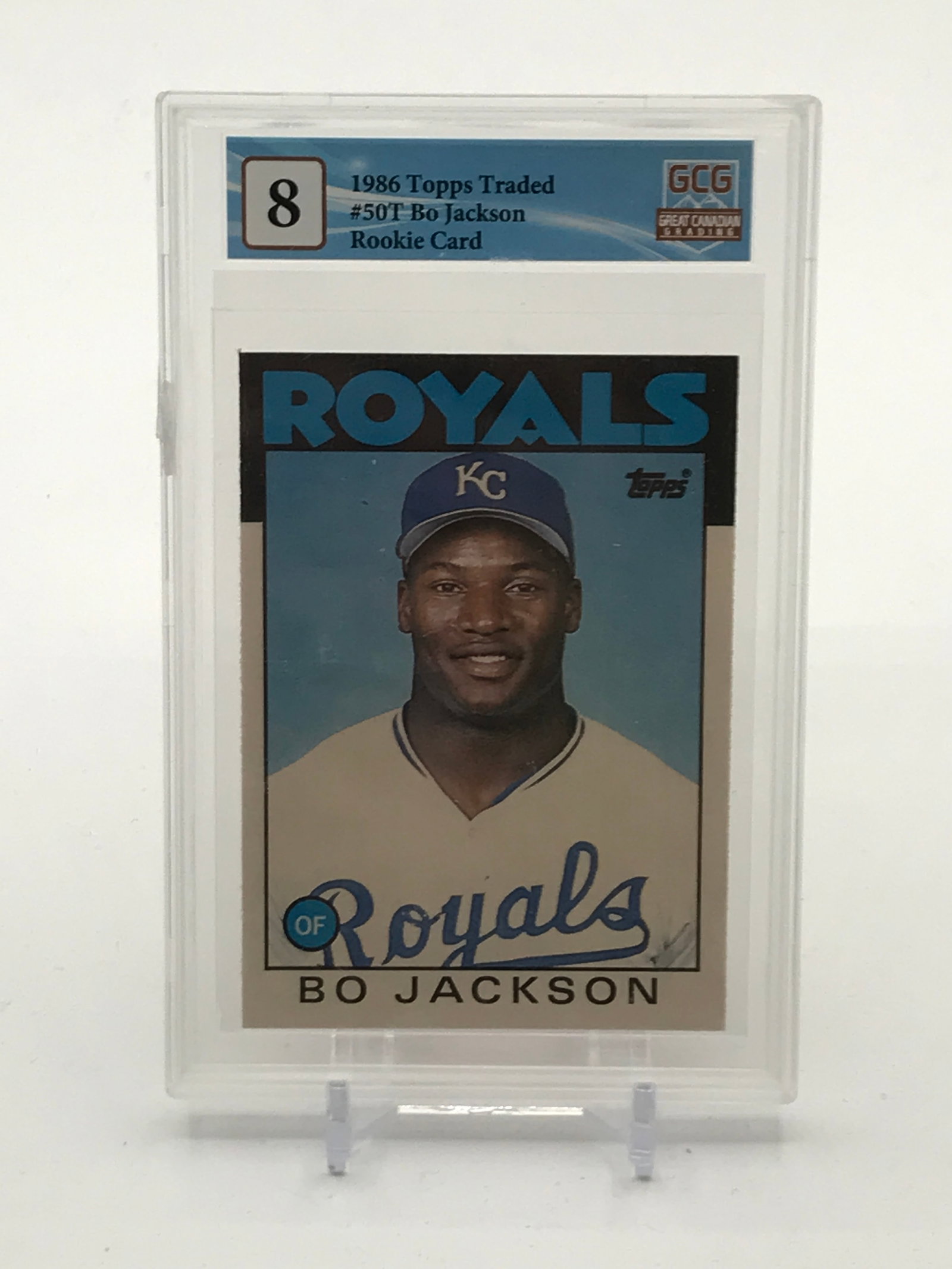 1986 TOPPS TRADED BO JACKSON ROOKIE TRADING CARD - GCG GRADE 8: Prices are in Canadian dollars
