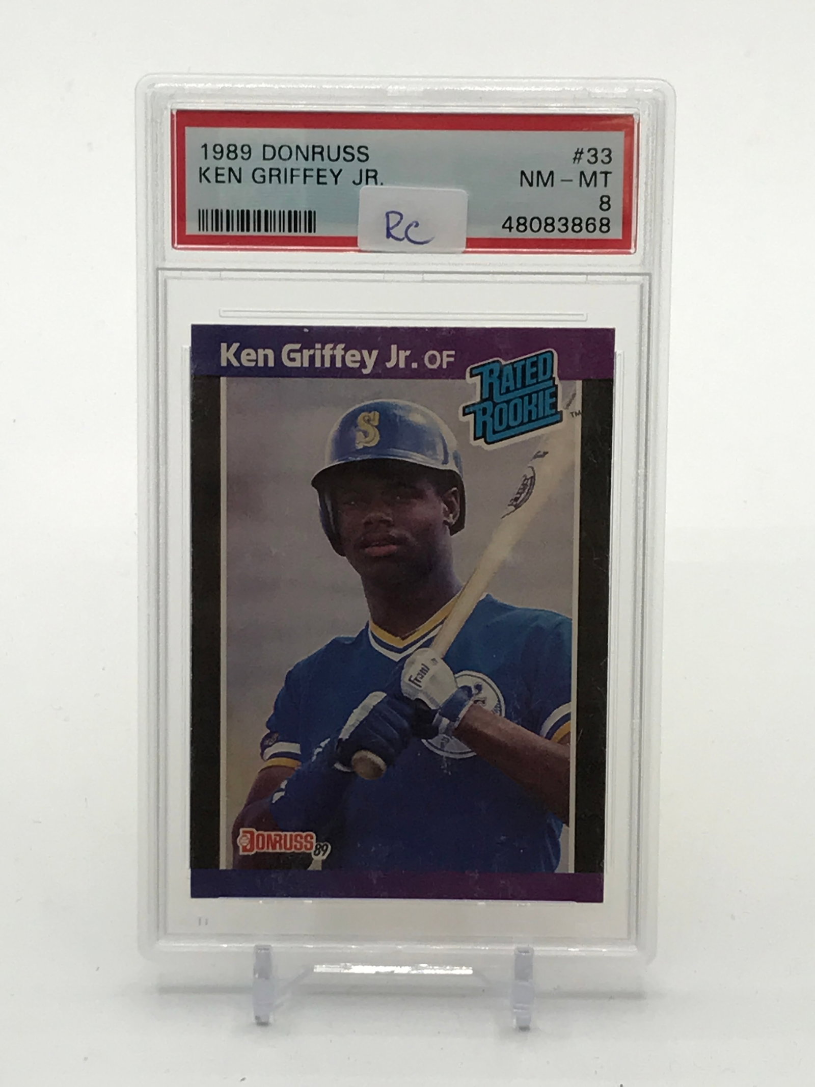 1989 DONRUSS KEN GRIFFEY JR ROOKIE TRADING CARD - PSA GRADE 8: Prices are in Canadian dollars