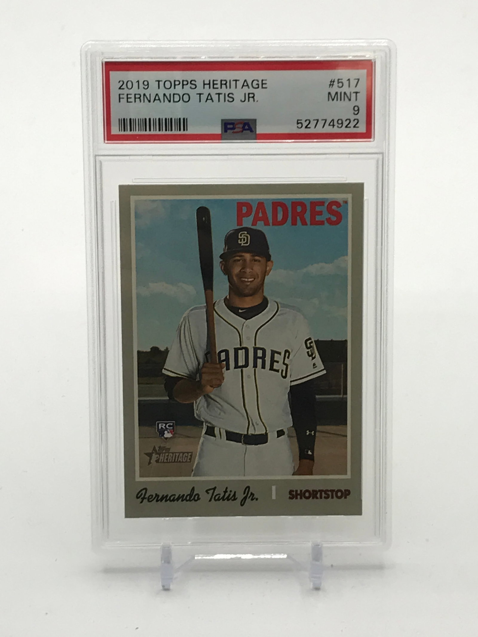 2019 TOPPS HERITAGE FERNANDO TATIS JR TRADING CARD - PSA GRADE 9: Prices are in Canadian dollars