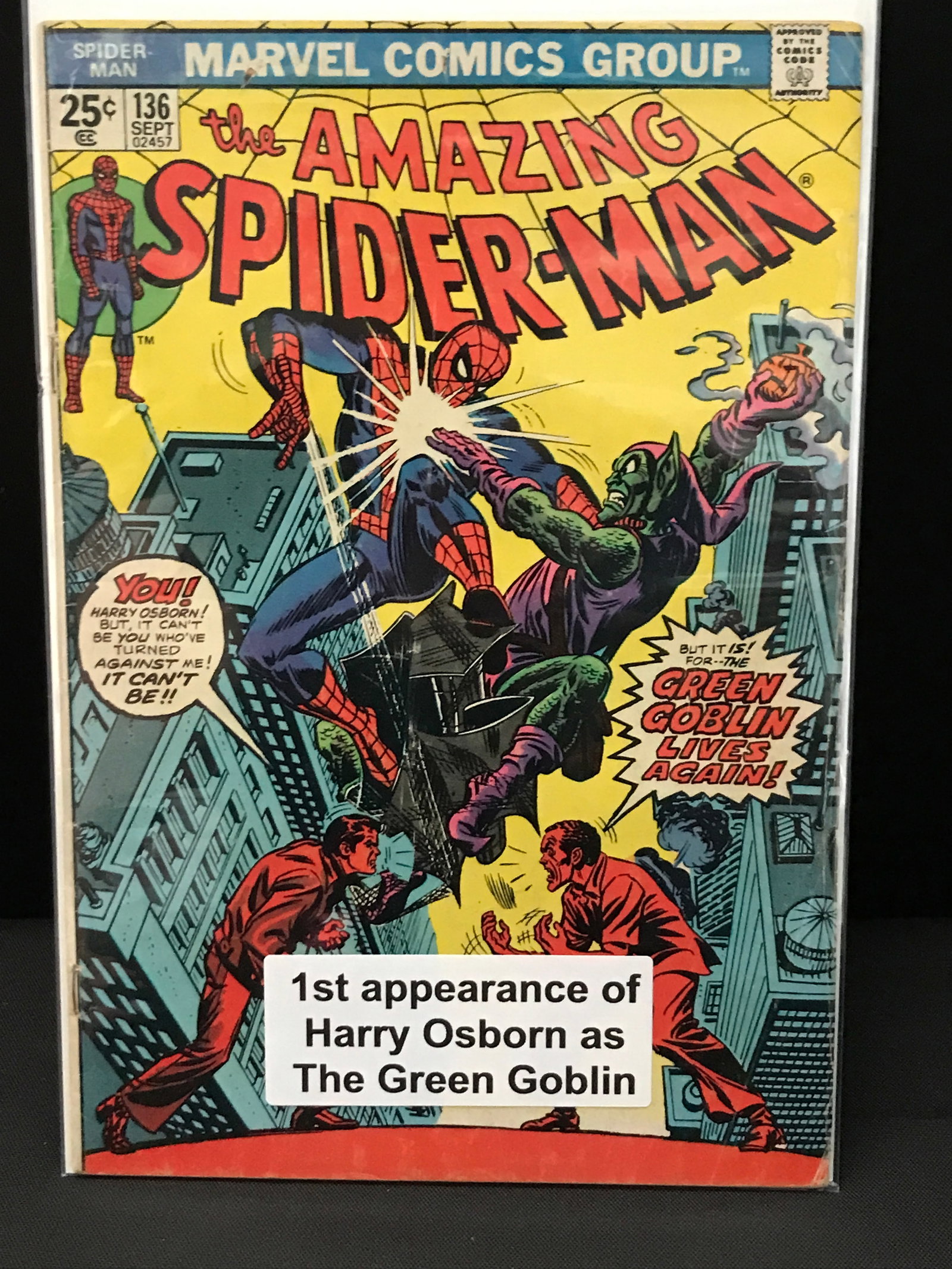 THE AMAZING SPIDERMAN #136 1ST APP OF HARRY OSBORN AS THE GREEN GOBLIN - MARVEL COMICS: Prices are in Canadian dollars