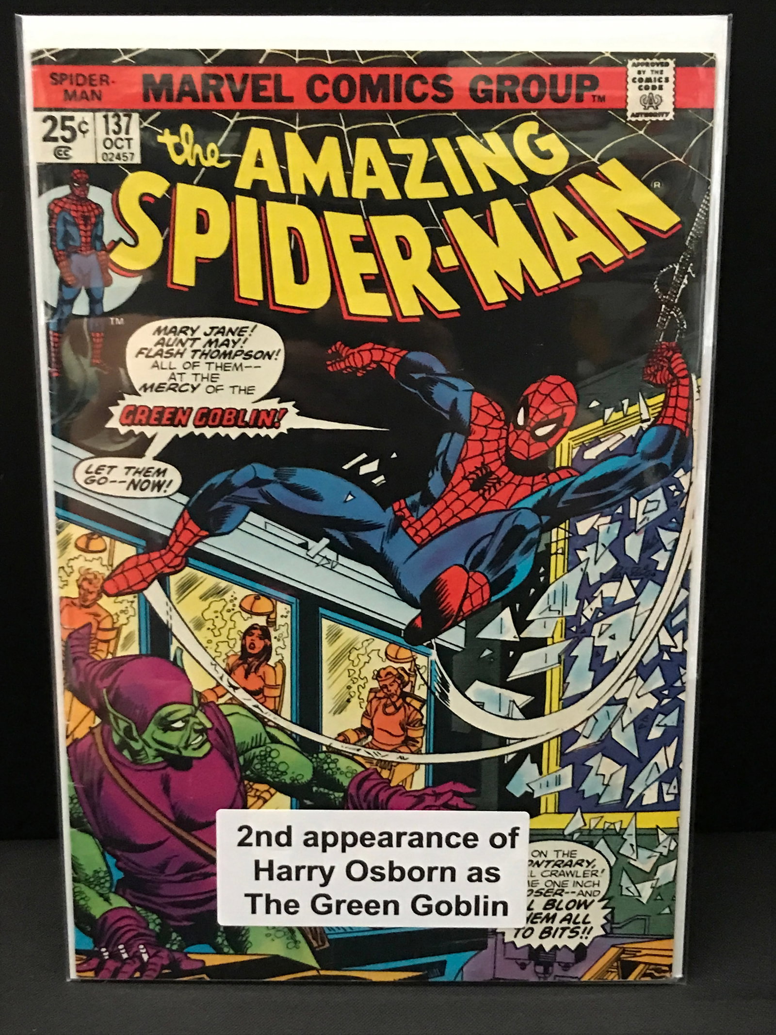 THE AMAZING SPIDERMAN #137 2ND APP OF HARRY OSBORN AS THE GREEN GOBLIN - MARVEL COMICS: Prices are in Canadian dollars