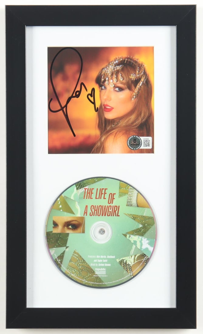TAYLOR SWIFT SIGNED AND FRAMED CD SLEEVE PRESENTATION PIECE - BECKETT COA: Prices are in Canadian dollars