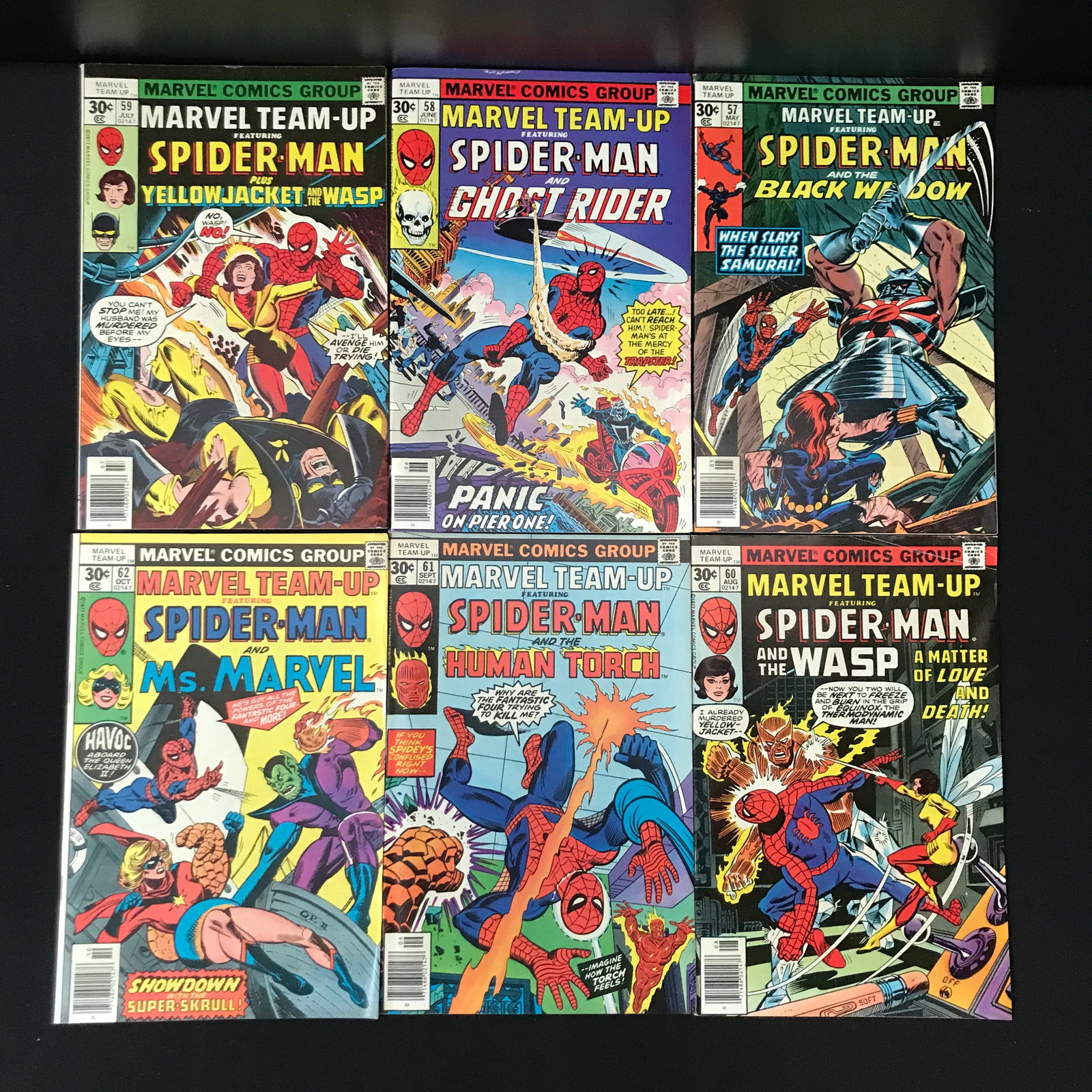 LOT OF 6 MARVEL TEAMUP COMICS #57 - #62 - MARVEL COMICS: Prices are in Canadian dollars