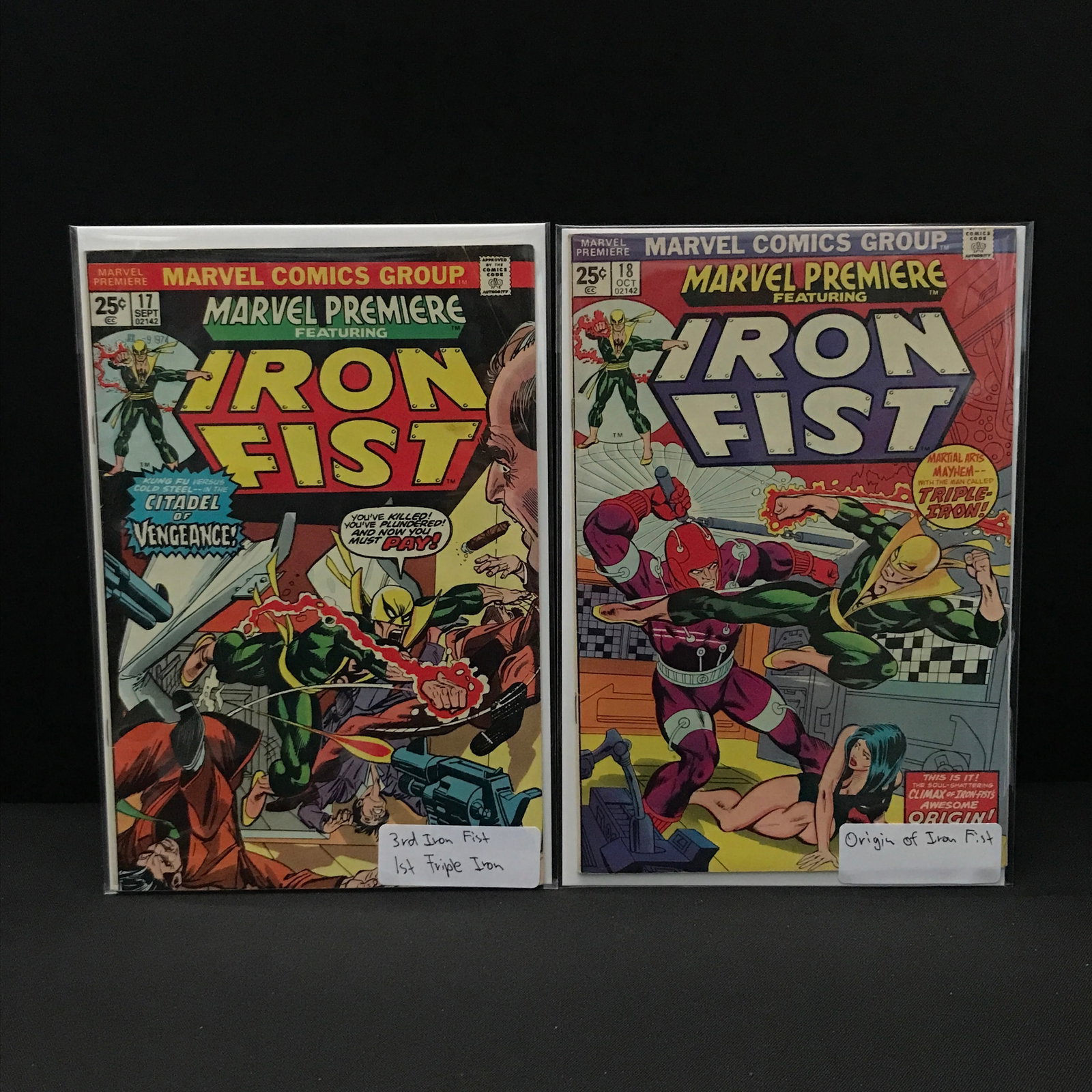 LOT OF 2 MARVEL PREMIERE FEATURING IRON FIST COMICS #17 - #18 - MARVEL COMICS (1 of 1)