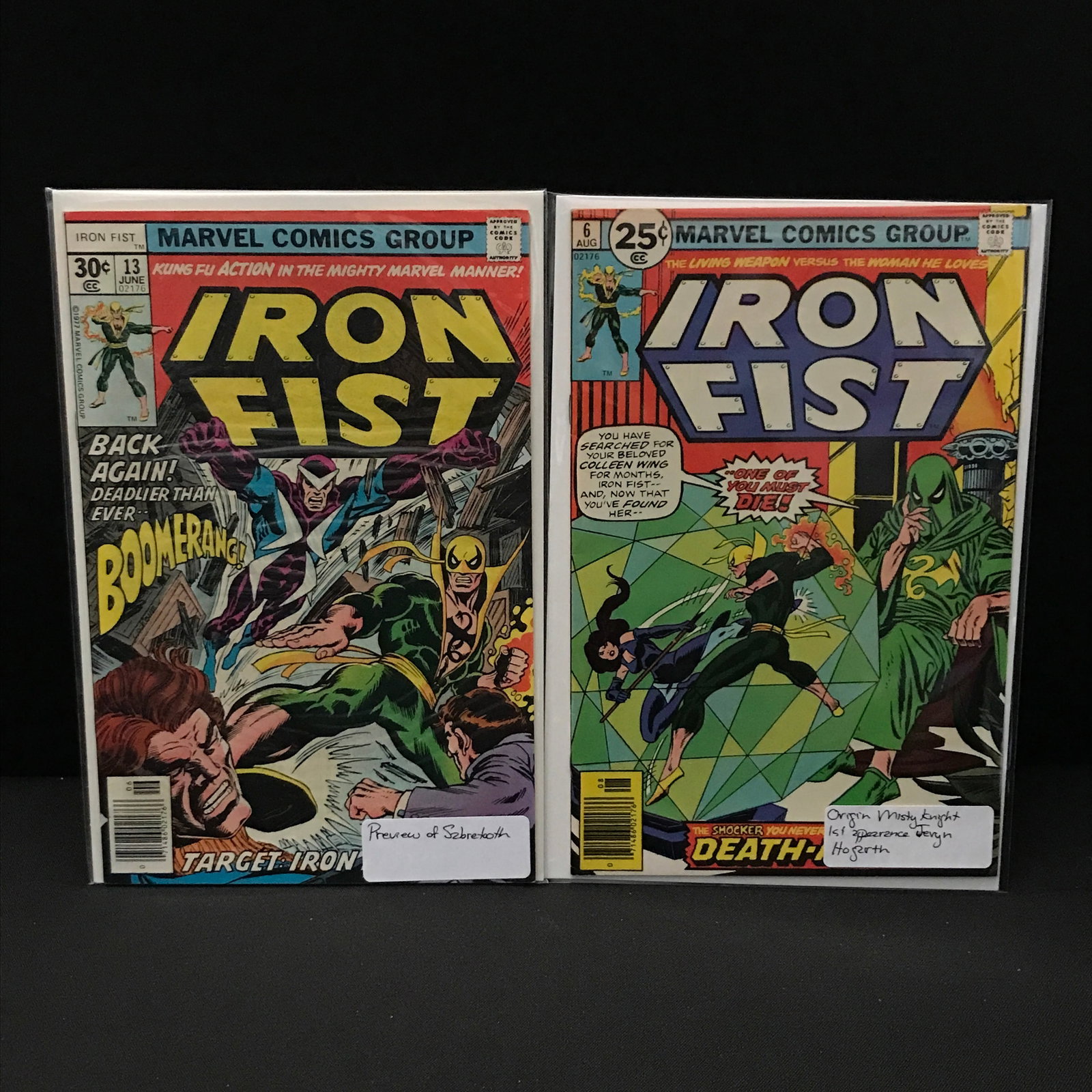 LOT OF 2 IRON FIST COMICS - MARVEL COMICS: Prices are in Canadian dollars
