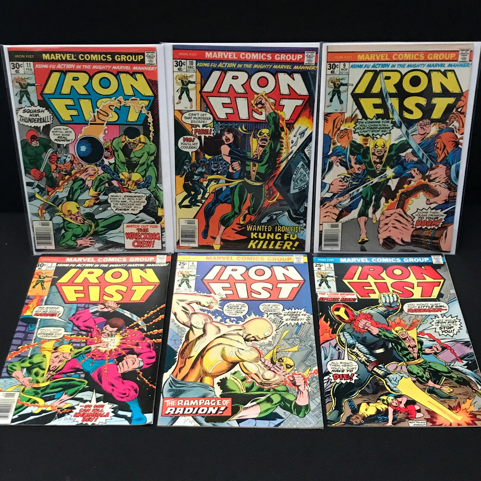 LOT OF 6 IRON FIST COMICS - MARVEL COMICS: Prices are in Canadian Dollars
