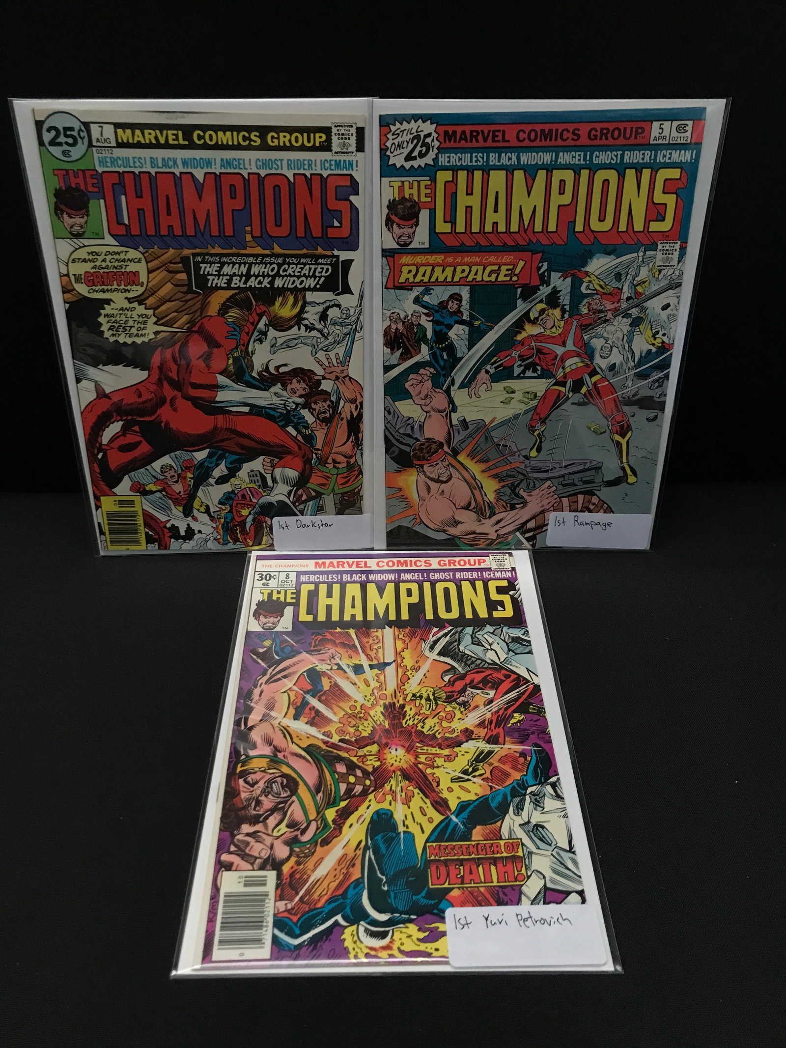 LOT OF 3 CHAMPIONS COMICS - MARVEL COMICS: Prices are in Canadian Dollars