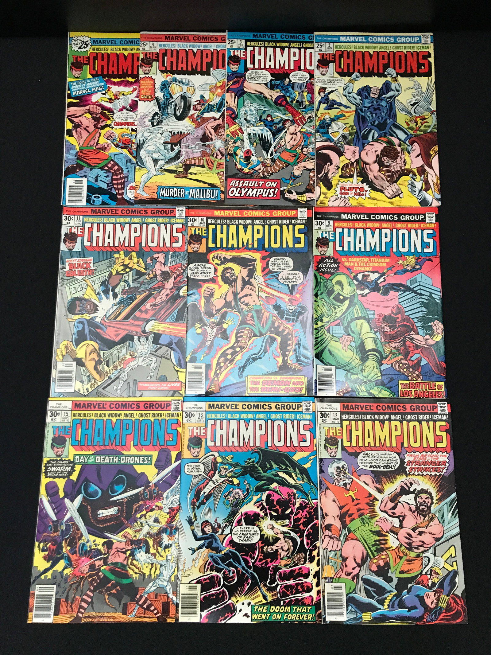 LOT OF 10 CHAMPIONS COMICS - MARVEL COMICS: Prices are in Canadian Dollars