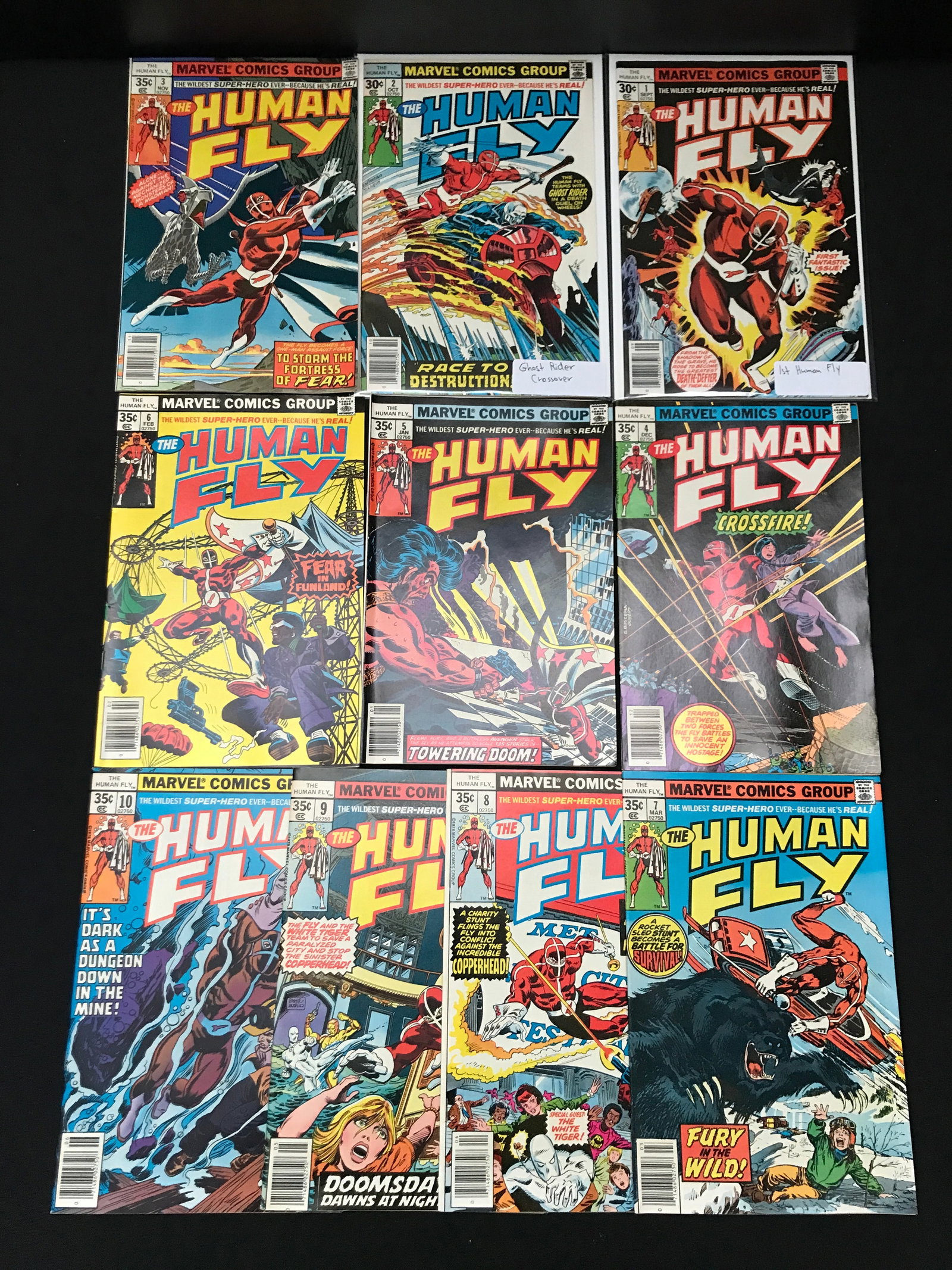 LOT OF 10 THE HUMAN FLY COMICS - MARVEL COMICS: Prices are in Canadian Dollars