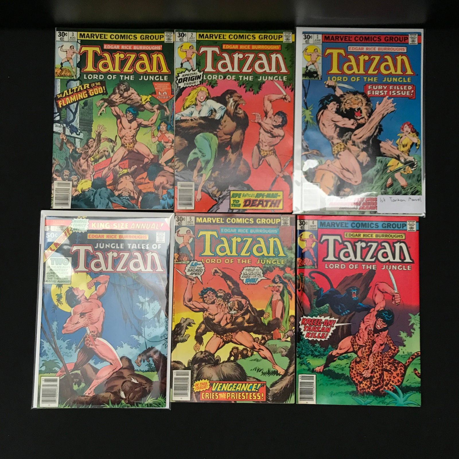 LOT OF 6 TARZAN COMICS - MARVEL COMICS (1 of 1)