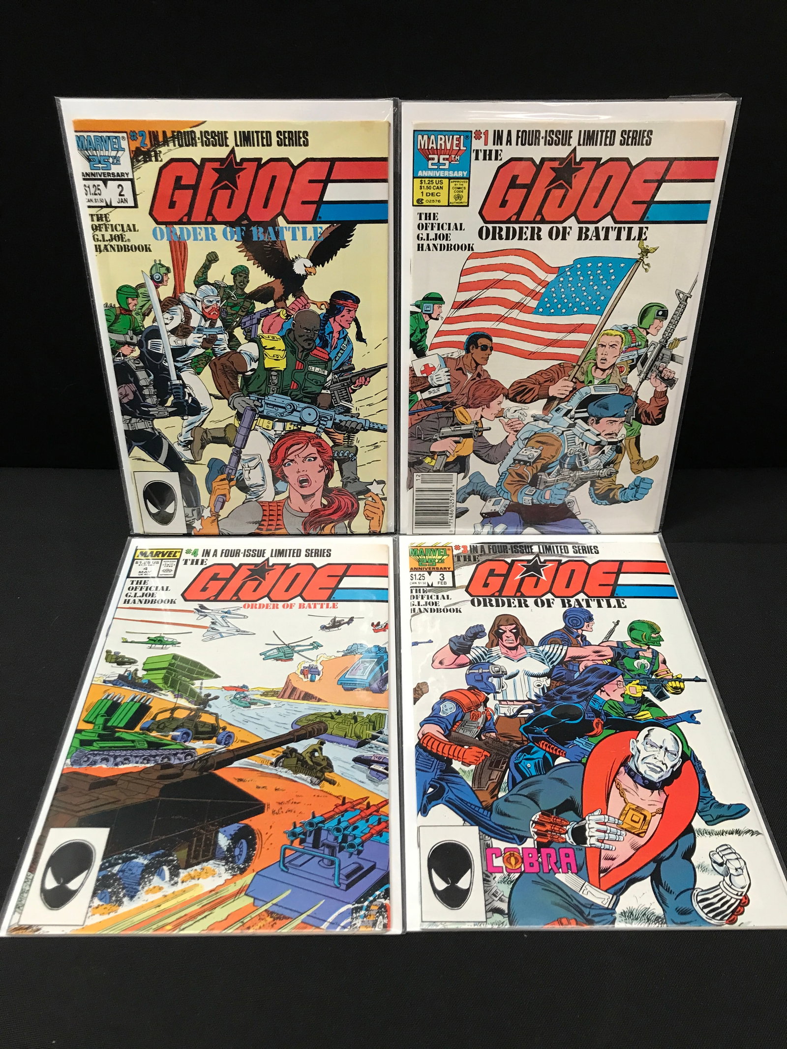 LOT OF 4 G.I. JOE COMICS #1- 4 OF A 4 ISSUE MINI RUN - MARVEL COMICS: Prices are in Canadian Dollars