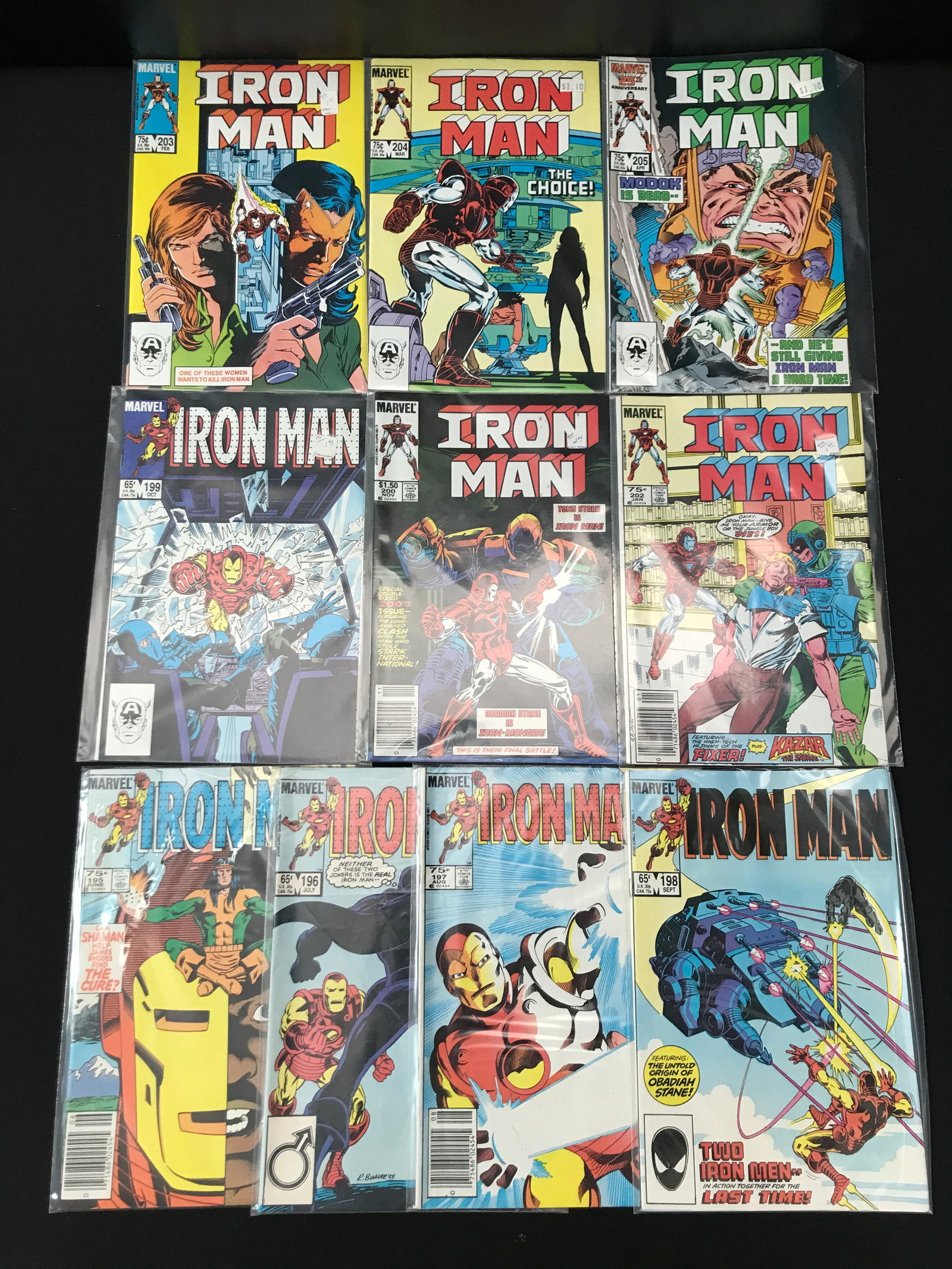 LOT OF 10 IRON MAN COMICS - MARVEL COMICS: Prices are in Canadian Dollars
