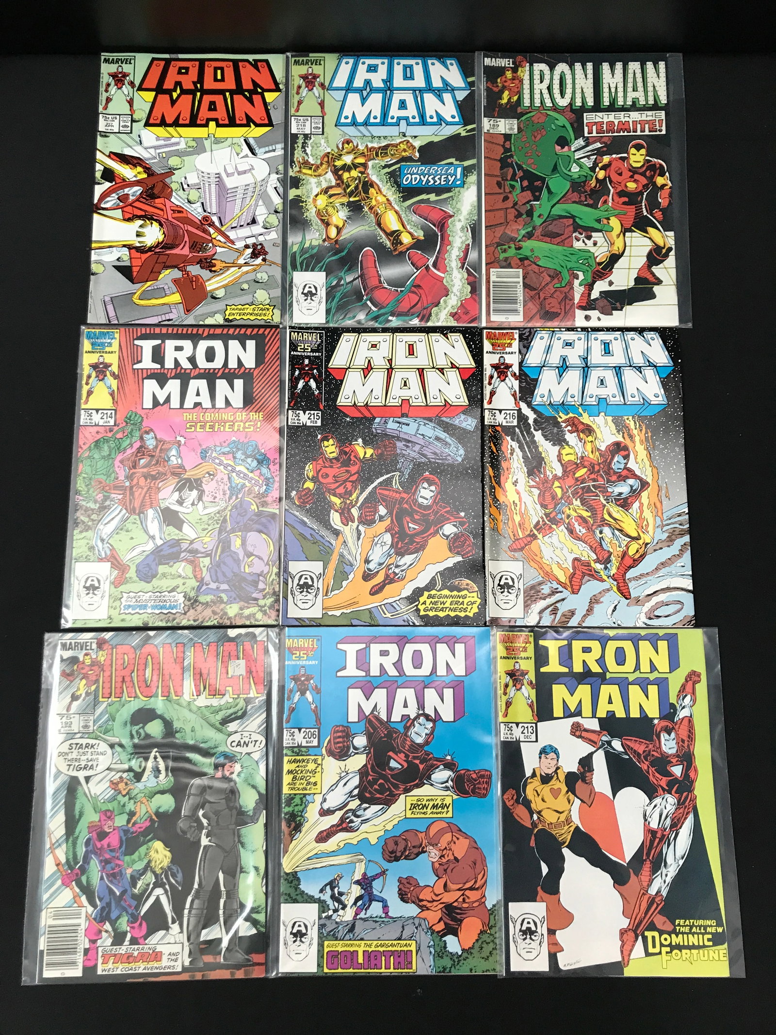 LOT OF 9 IRON MAN COMICS - MARVEL COMICS: Prices are in Canadian Dollars