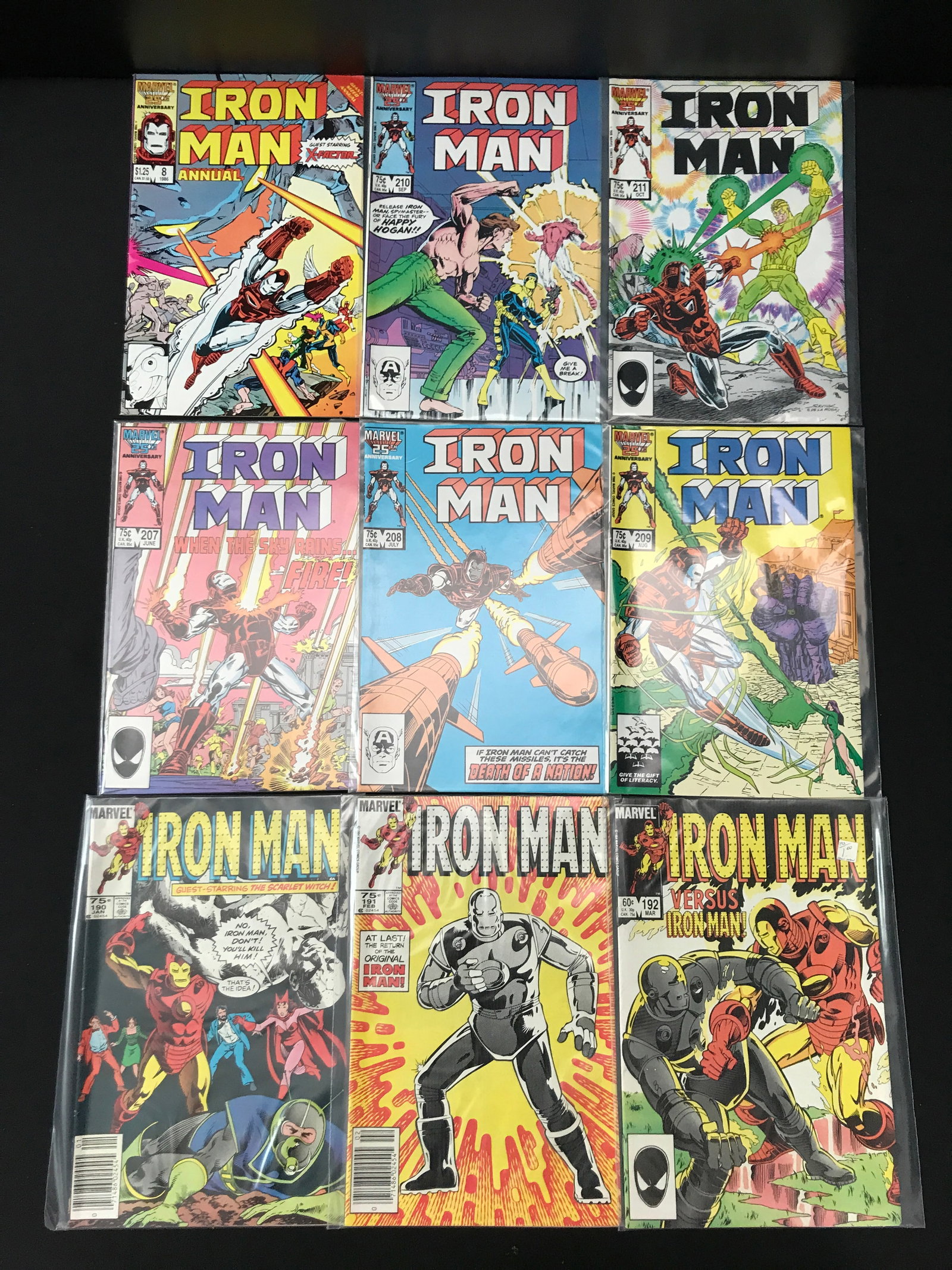 LOT OF 9 IRON MAN COMICS - MARVEL COMICS: Prices are in Canadian Dollars