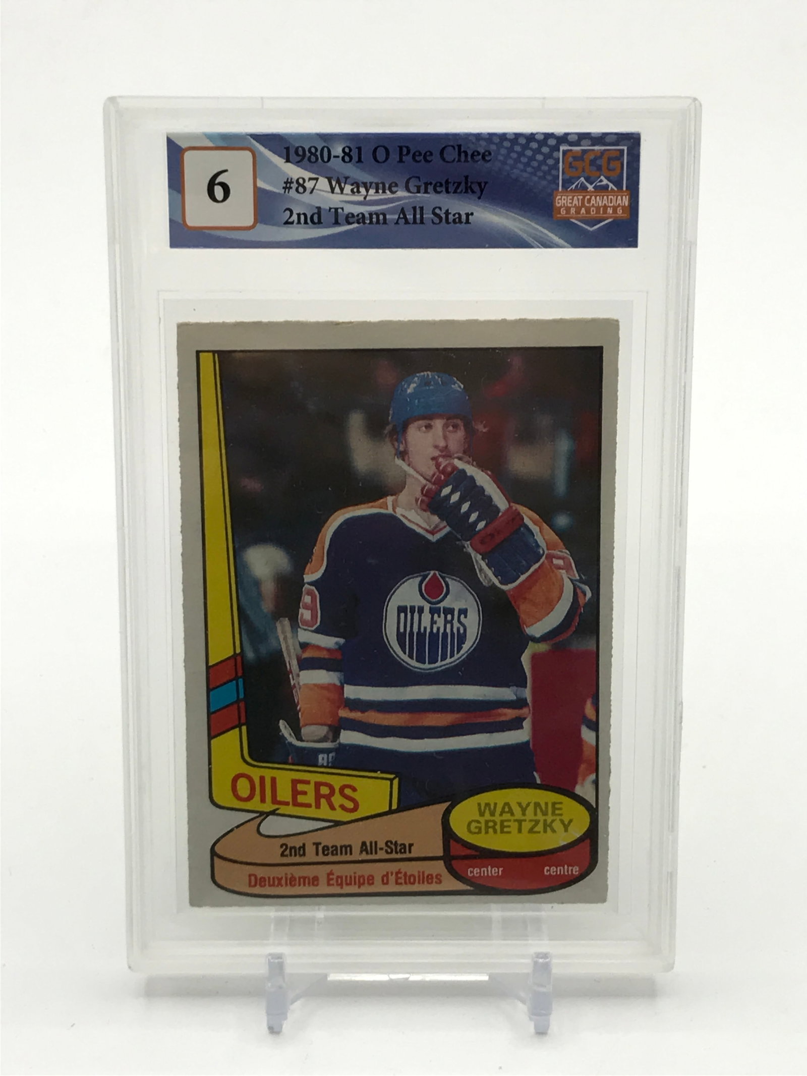 1980-81 OPC WAYNE GRETZKY 2ND TEAM ALL STAR TRADING CARD - GCG GRADE 6 (1 of 2)