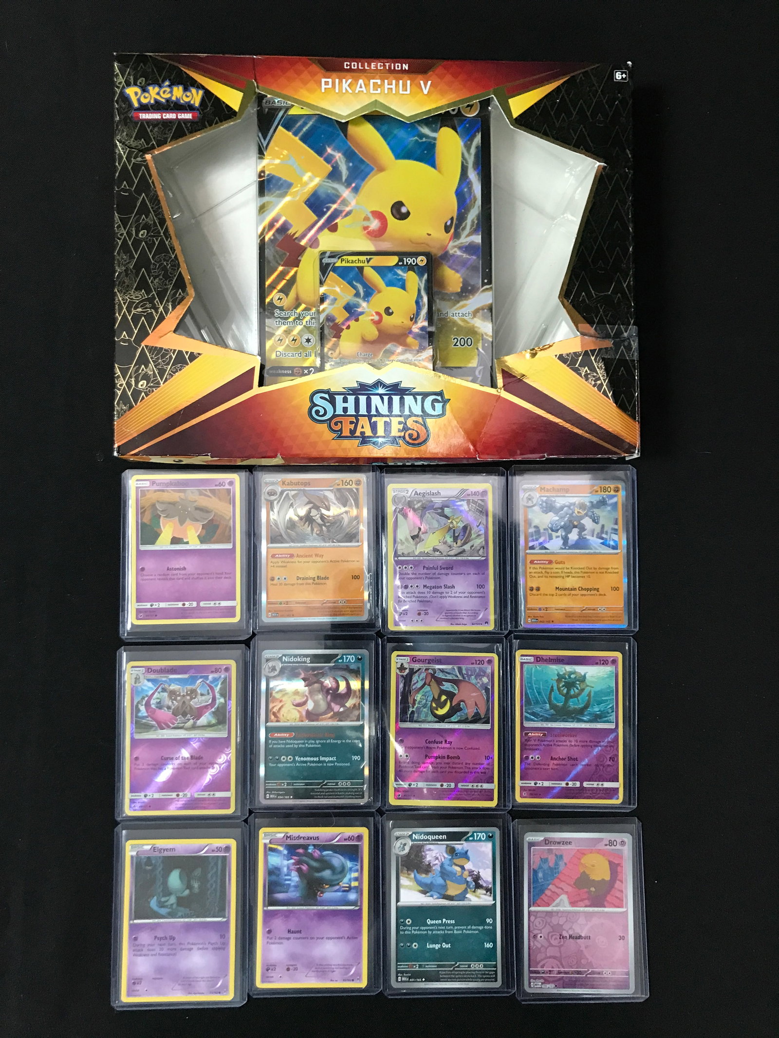 LOT OF POKEMON TCG TRADING CARDS IN INDIVIDUAL SLEEVES AND SHINING FATES BOX - BULK: Prices are in Canadian dollars