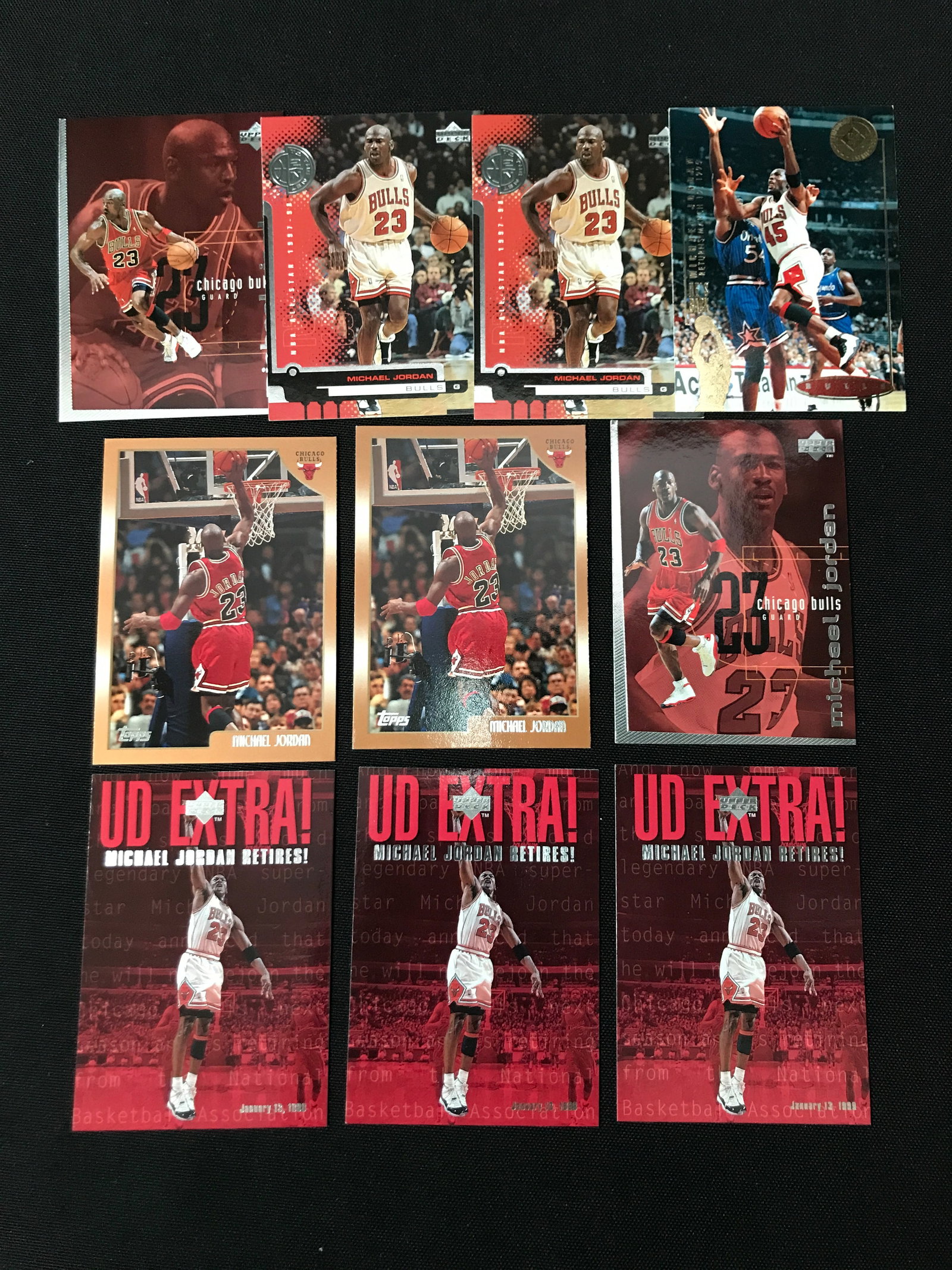 LOT OF 10 MICHAEL JORDAN TRADING CARDS: Prices are in Canadian dollars