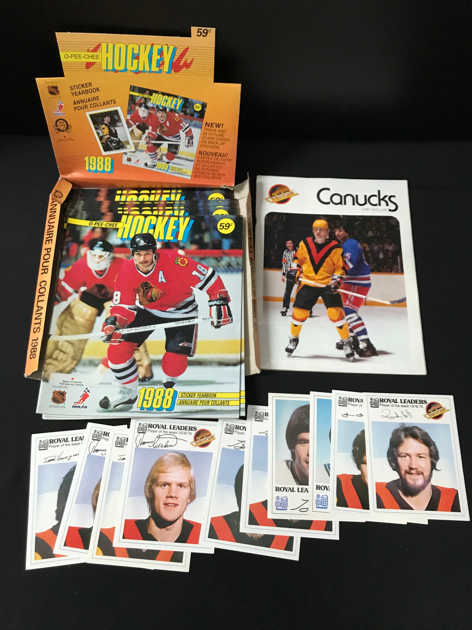 VINTAGE LOT OF HOCKEY MEMORABILIA: Prices are in Canadian dollars