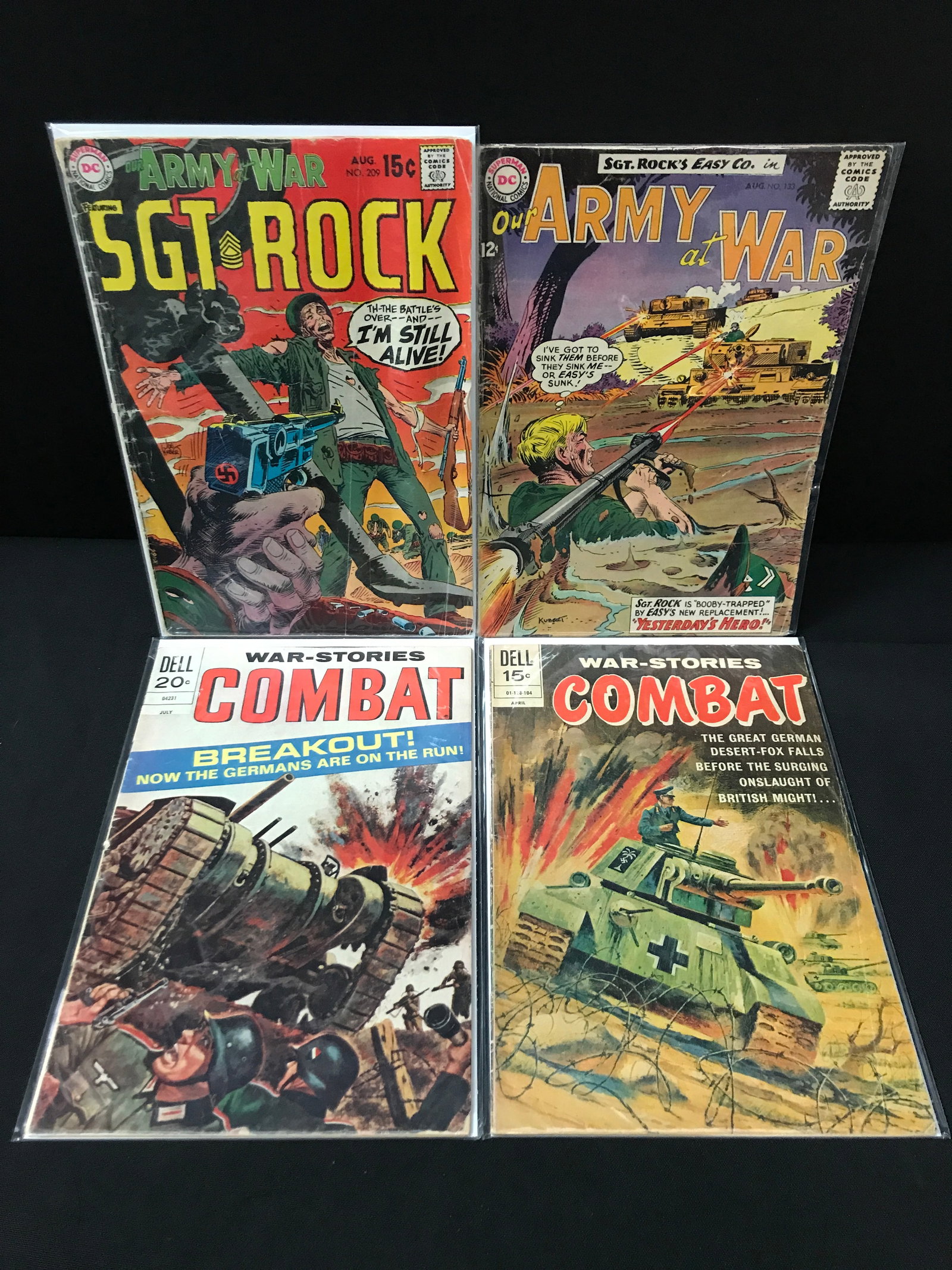 LOT OF 4 MILITARY BASED COMICS - DC AND DELL: Prices are in Canadian dollars