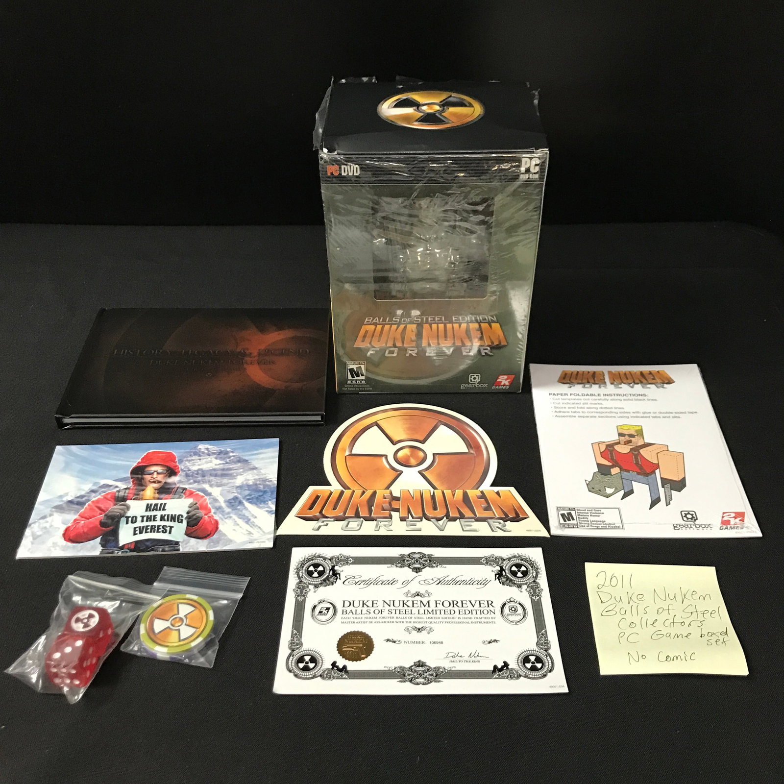 2011 DUKE NUKEM BALLS OF STEEL COLLECTORS PC GAME BOX SET - NO COMIC (1 of 1)