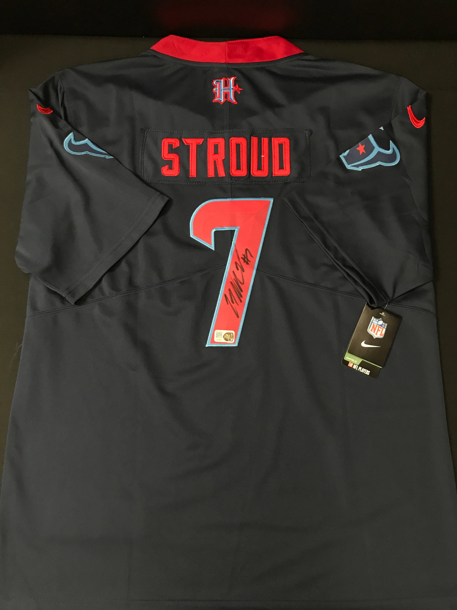 C.J STROUD SIGNED HOUSTON TEXANS CUSTOM JERSEY - ELITE COA: Prices are in Canadian dollars