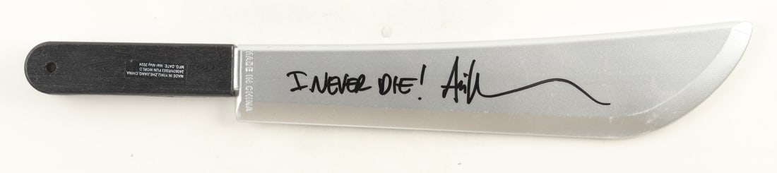 ARI LEHMAN SIGNED AND INSCRIBED " I NEVER DIE " MACHETE - JSA COA: Prices are in Canadian dollars