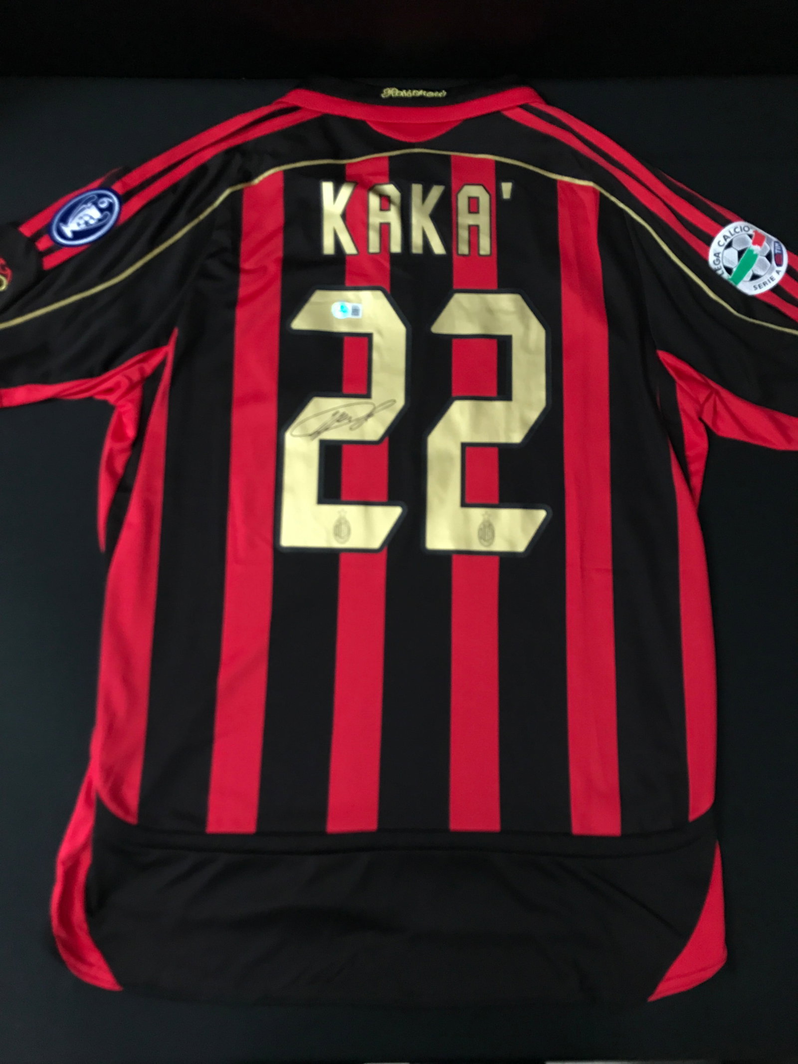 KAKA SIGNED AC MILAN SOCCER JERSEY - BECKETT COA: Prices are in Canadian dollars