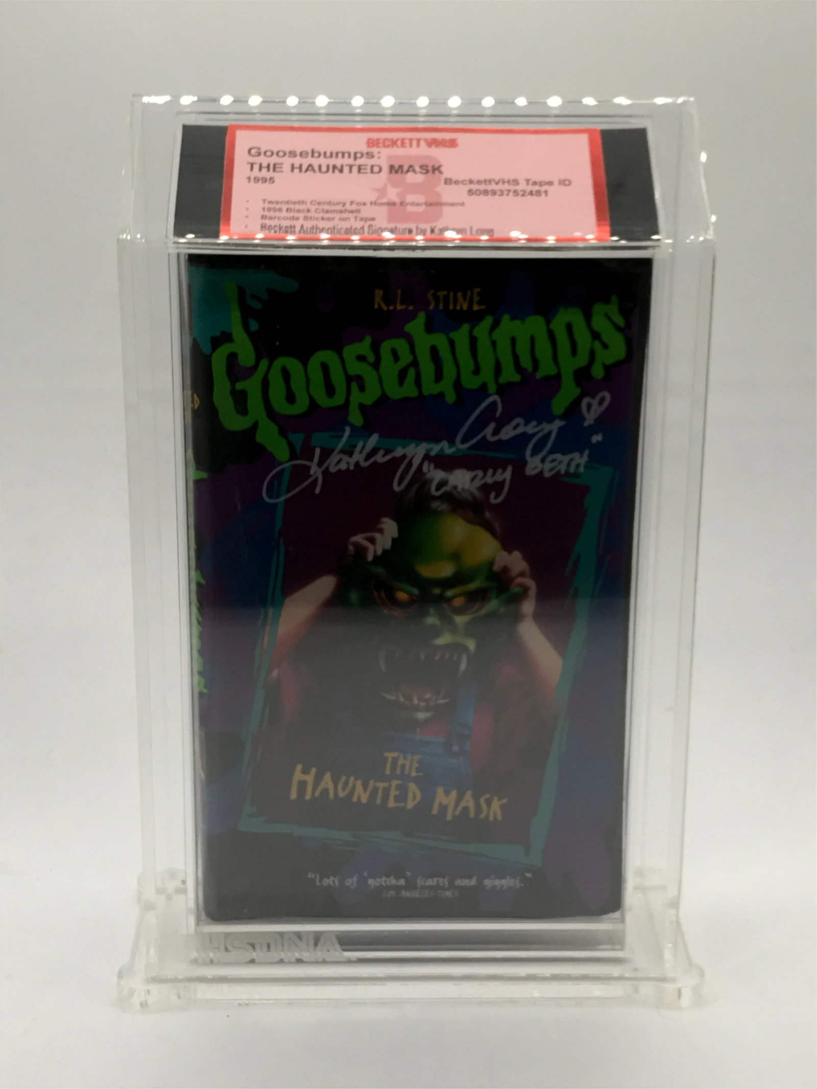 RARE SEALED GOOSEBUMPS VHS SIGNED BY KATHY LONG - BECKETT ENCAPSULATED: Prices are in Canadian dollars