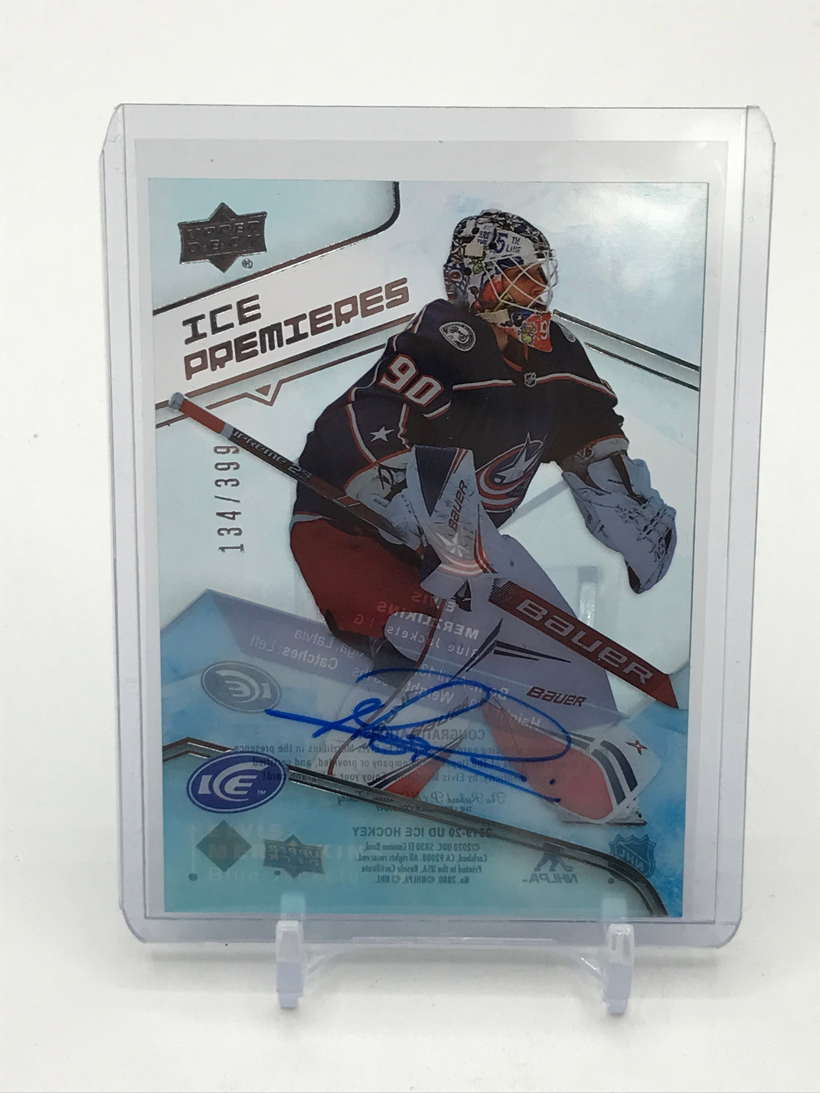 2019-20 UPPER DECK ICE ELVIS MERZLIKINS SIGNED ROOKIE CARD 134/399: Prices are in Canadian dollars