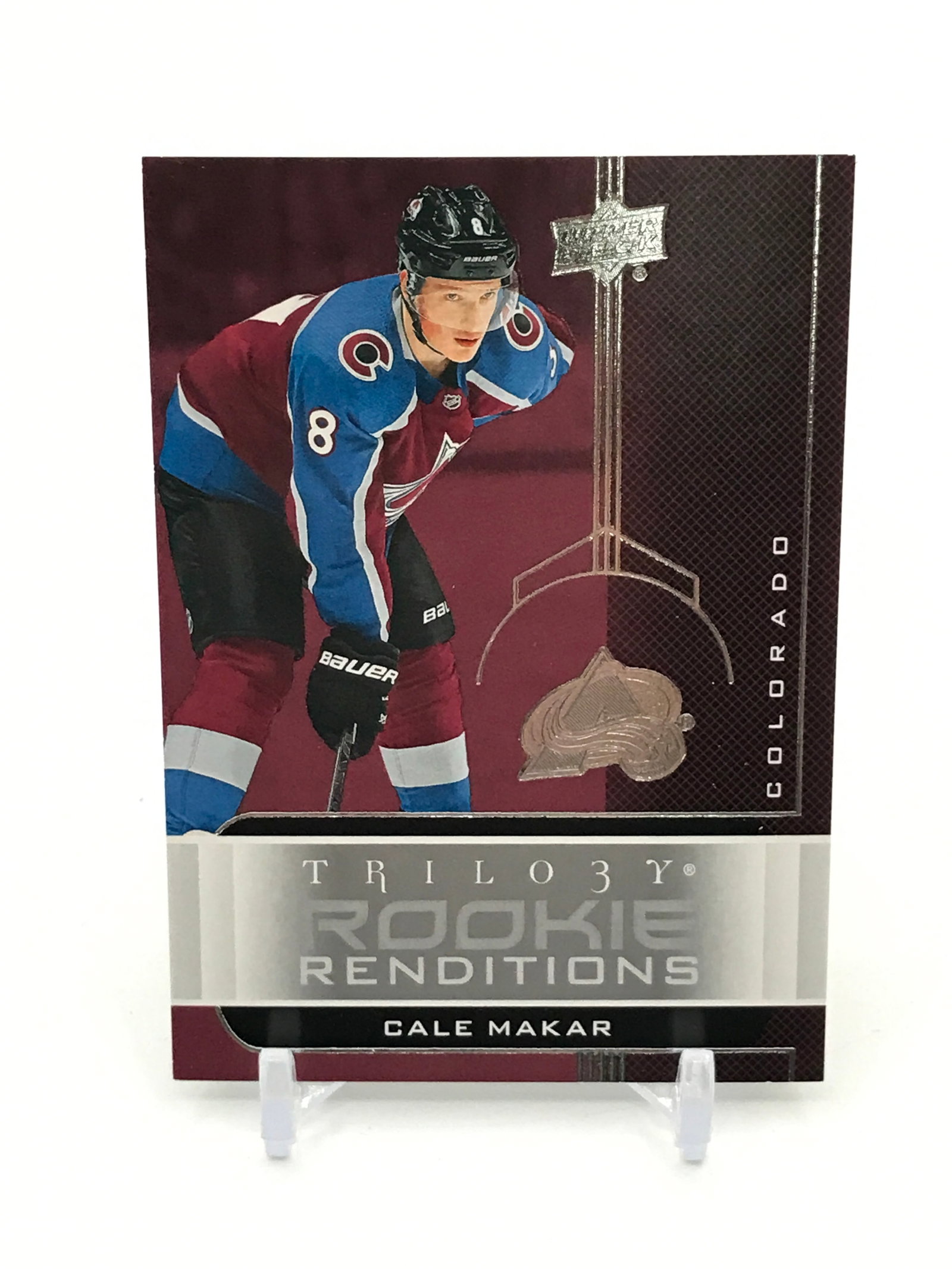 2019-20 UPPER DECK TRILOGY HOCKEY CALE MAKAR ROOKIE RENDITIONS TRADING CARD (1 of 2)