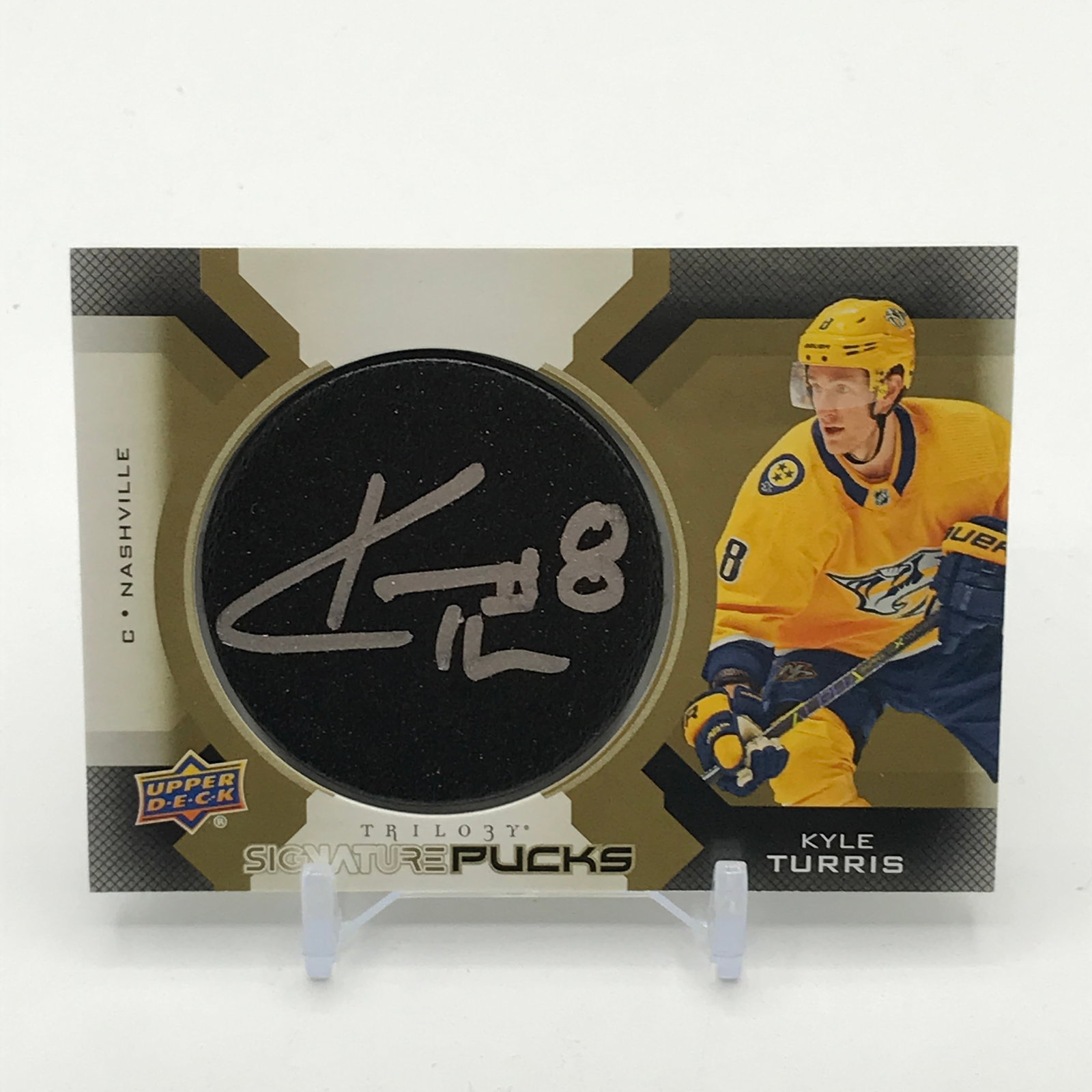 2019-20 UPPER DECK TRILOGY HOCKEY KYLE TURRIS SIGNED SIGNATURE PUCKS TRADING CARD (1 of 2)
