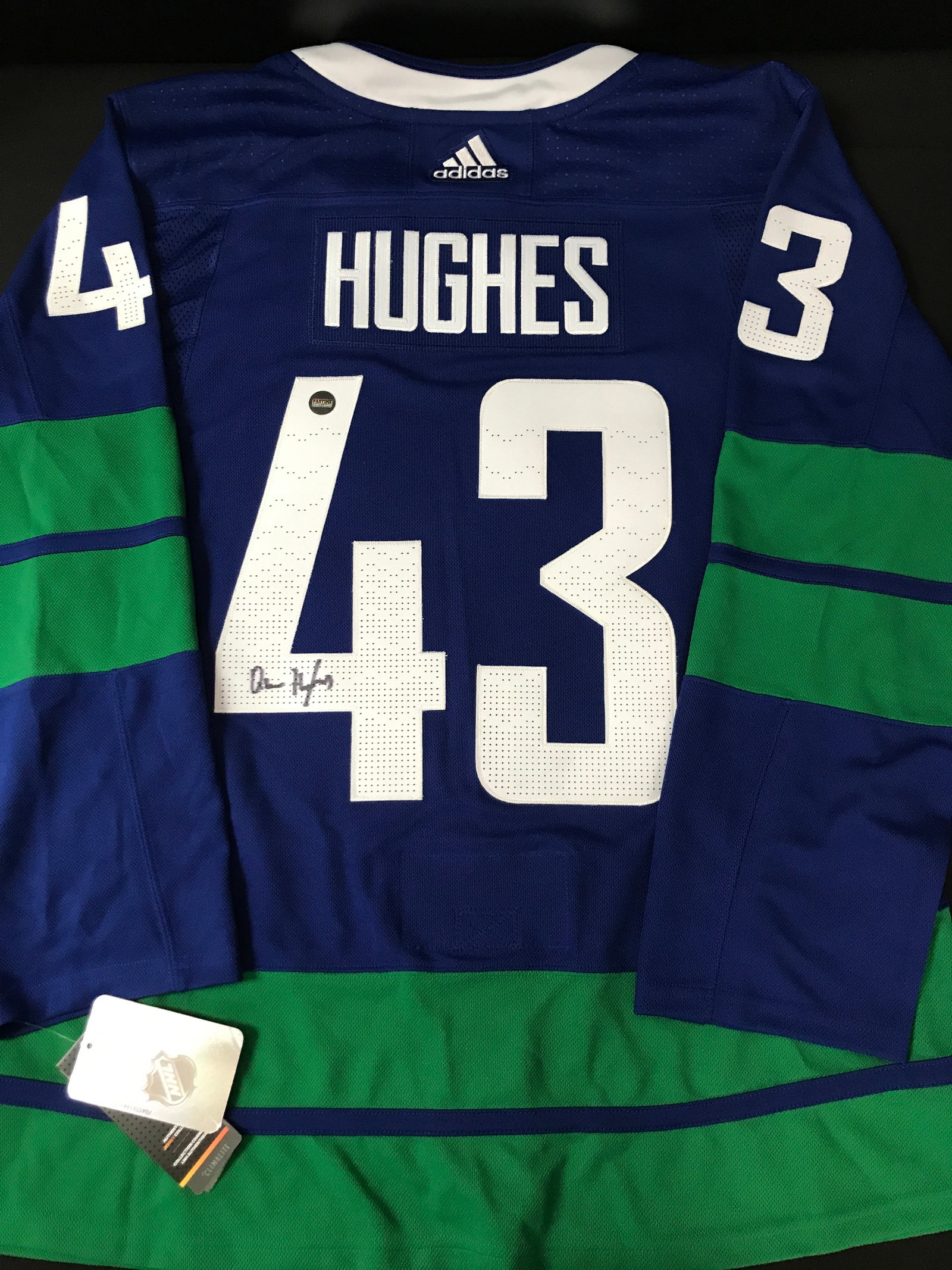 QUINN HUGHES SIGNED VANCOUVER CANUCKS HOCKEY JERSEY - PAST TIME SPORTS COA: Prices are in Canadian dollars